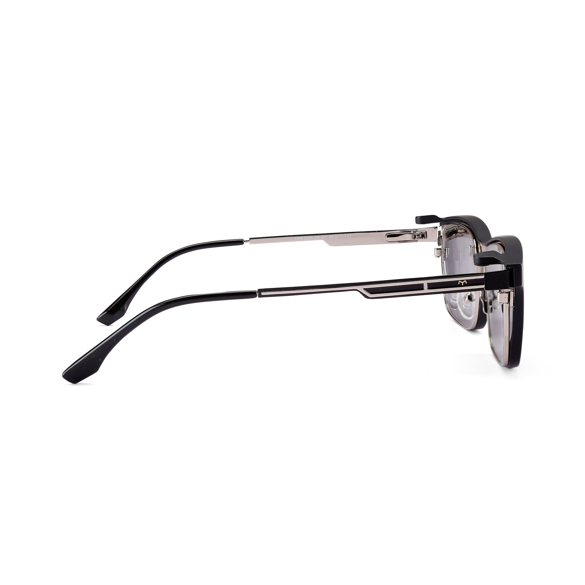 Keystone - Metal Black Square Clip-on Glasses for Men