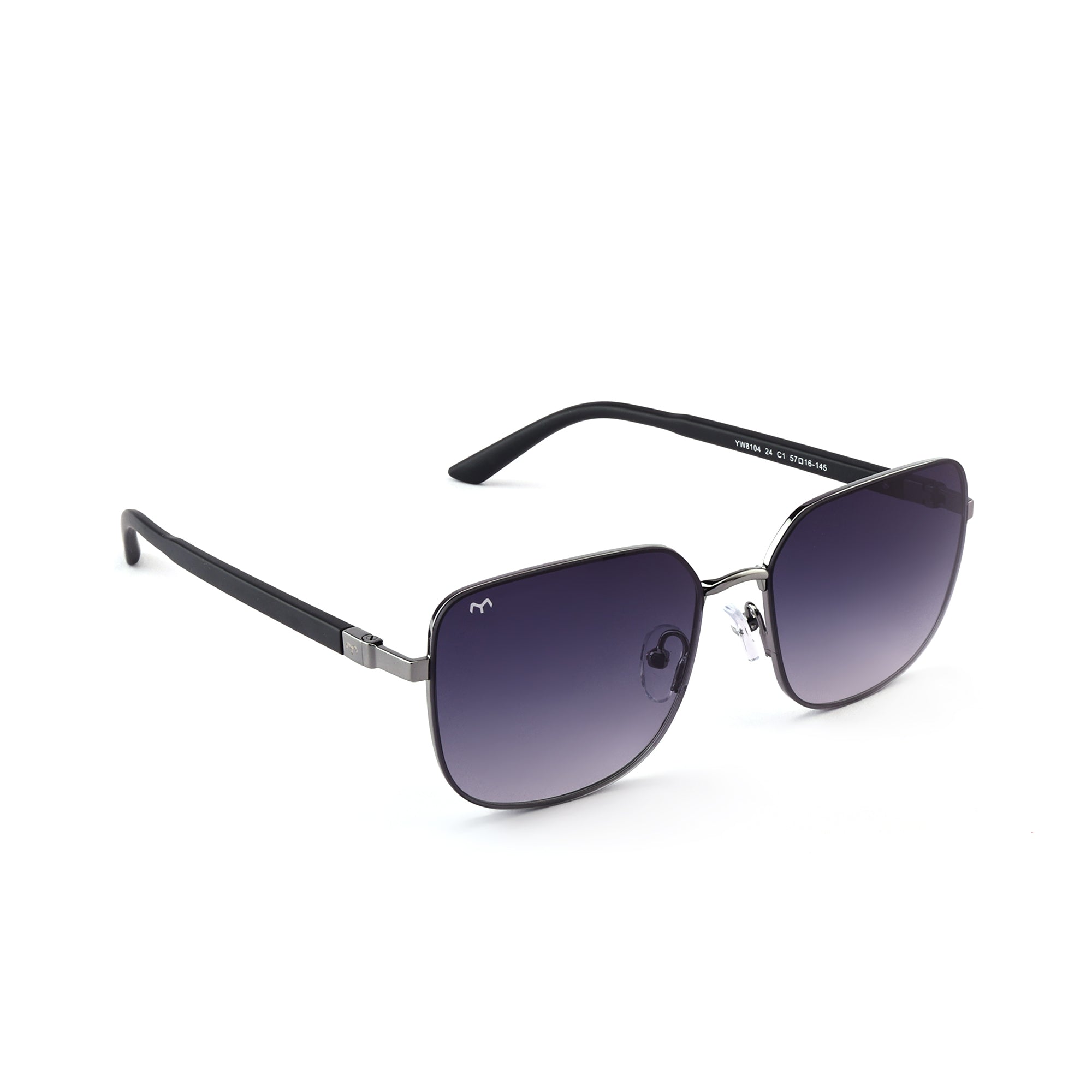 SoftSquare - Black Square Metal Sunglasses for Women