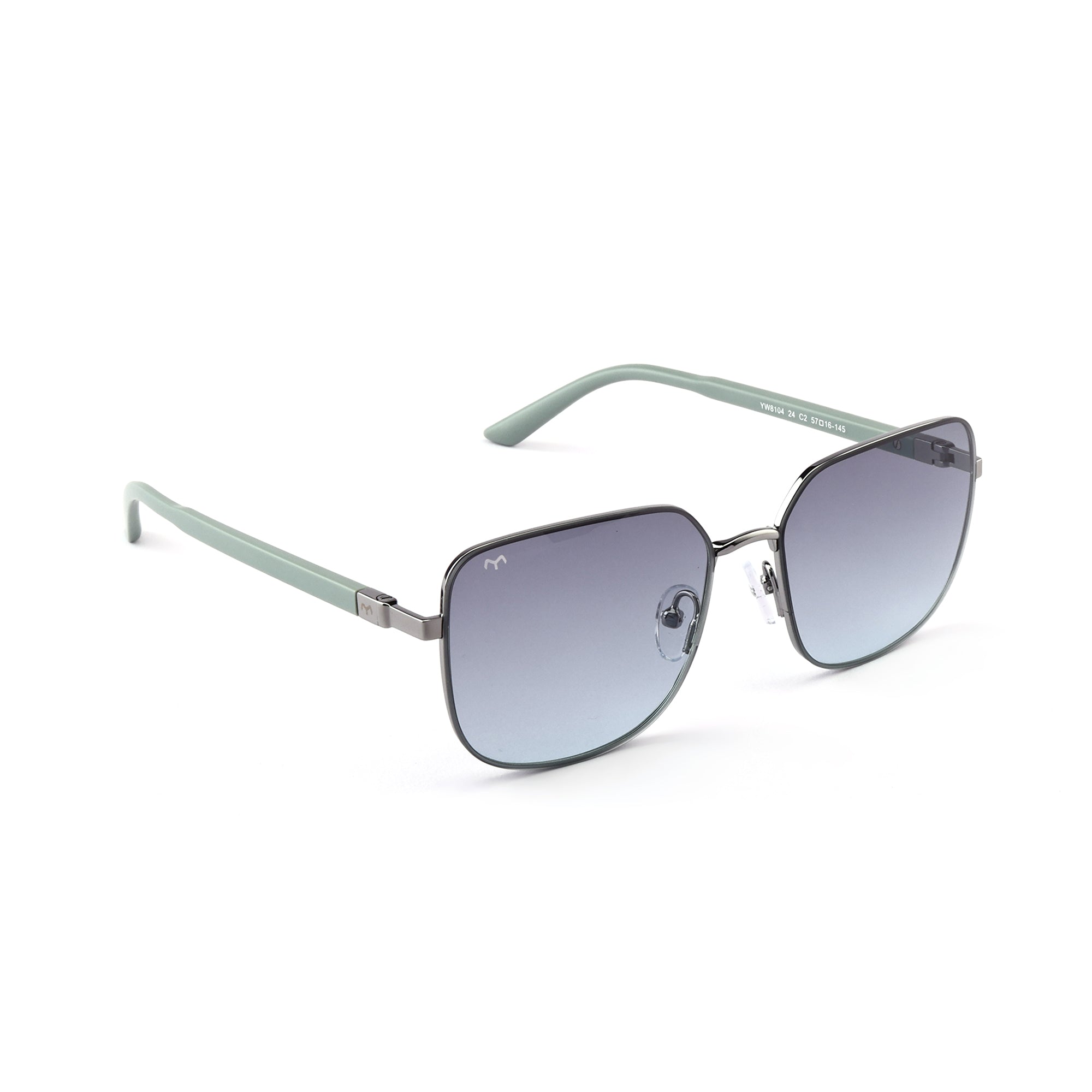 SoftSquare - Green Square Metal Sunglasses for Women