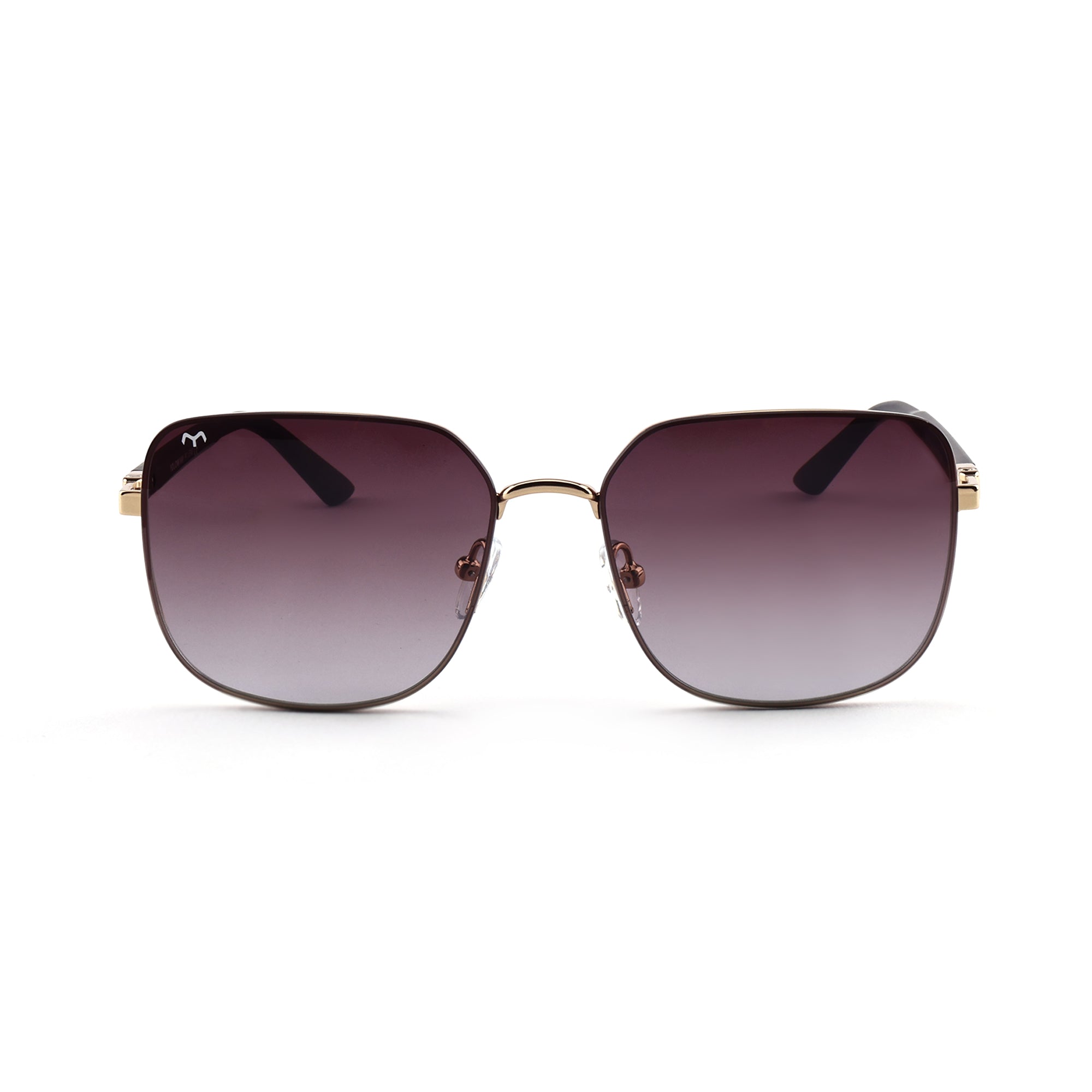 SoftSquare - Brown Square Metal Sunglasses for Women