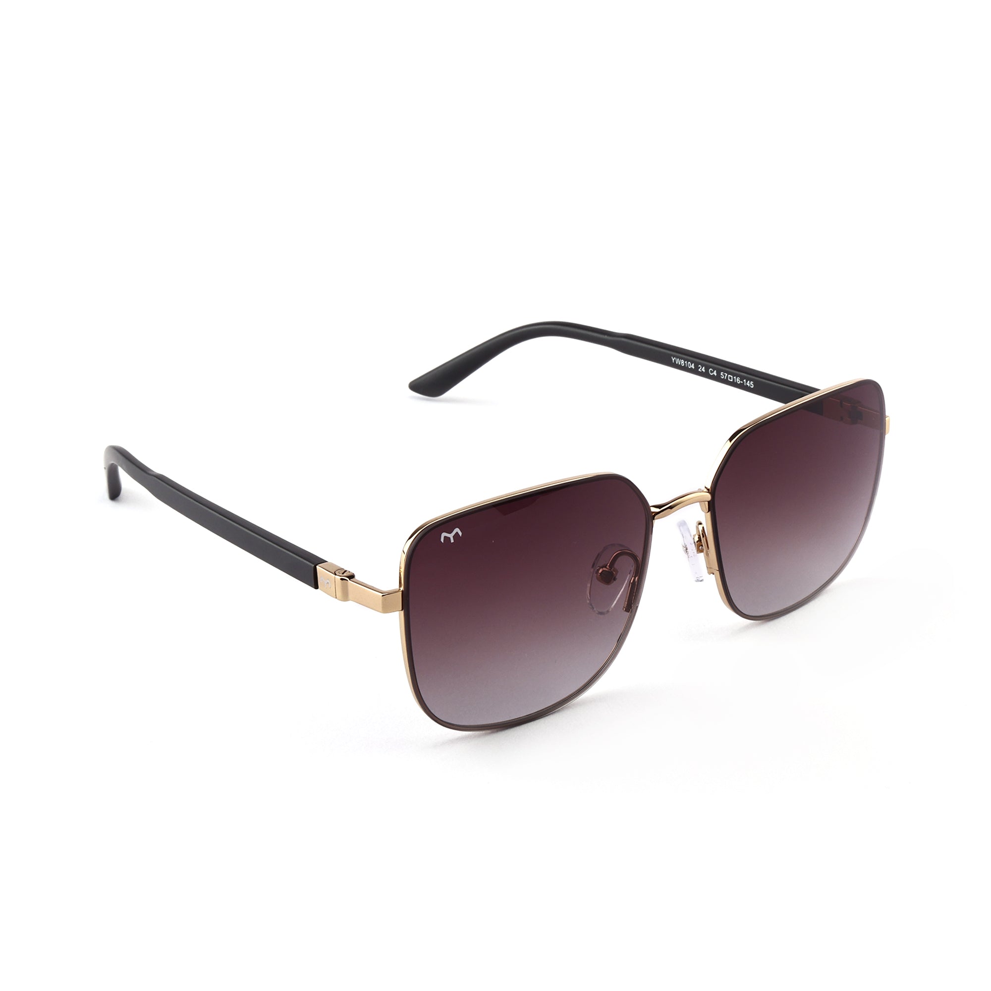 SoftSquare - Brown Square Metal Sunglasses for Women
