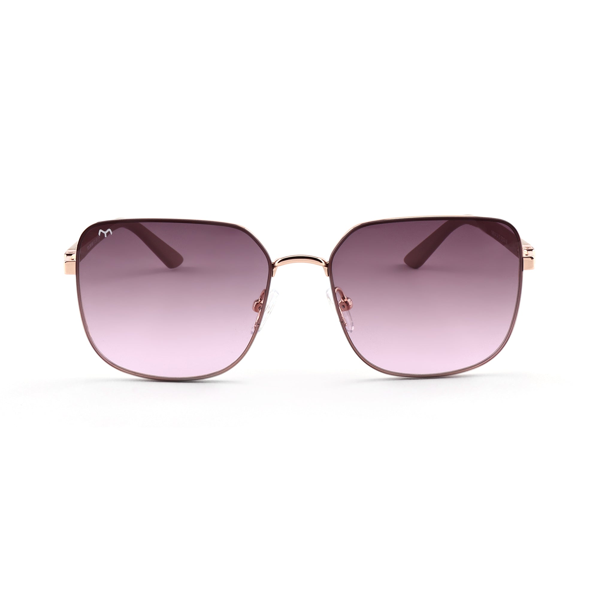 SoftSquare - Brown Square Metal Sunglasses for Women