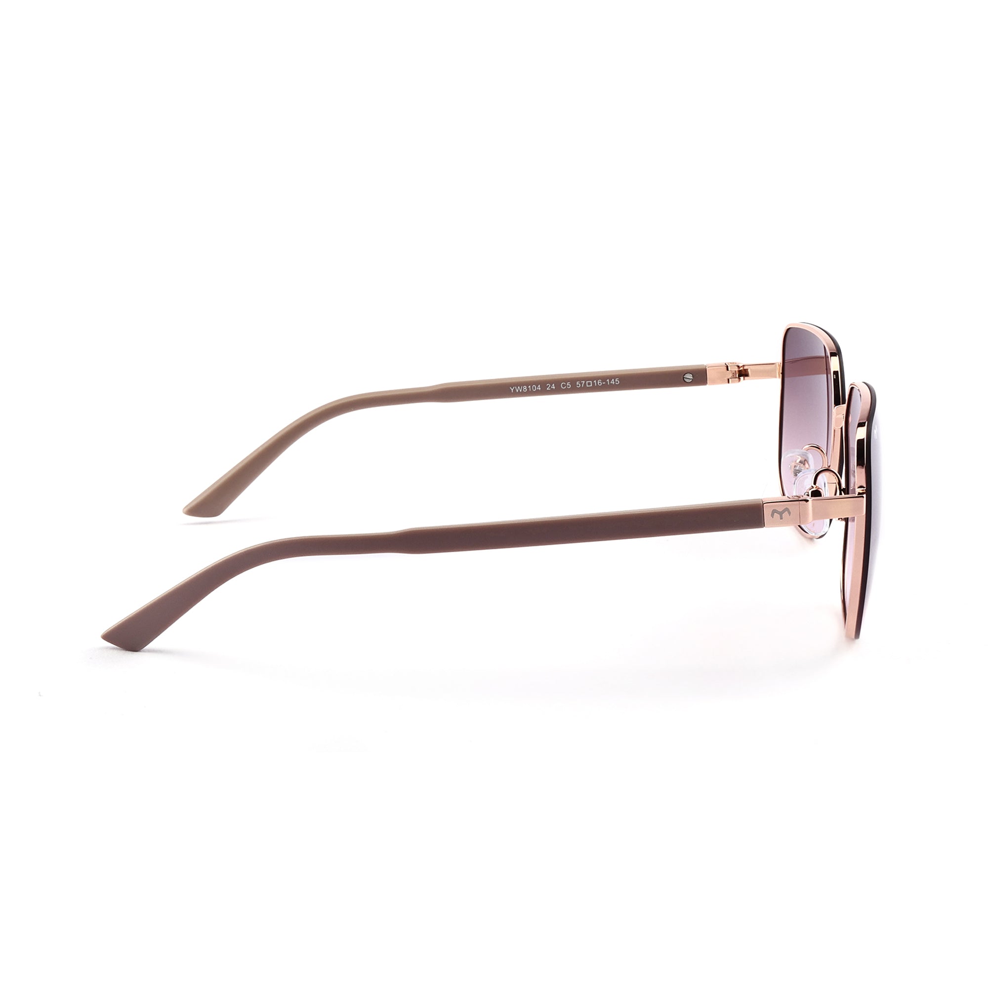 SoftSquare - Brown Square Metal Sunglasses for Women