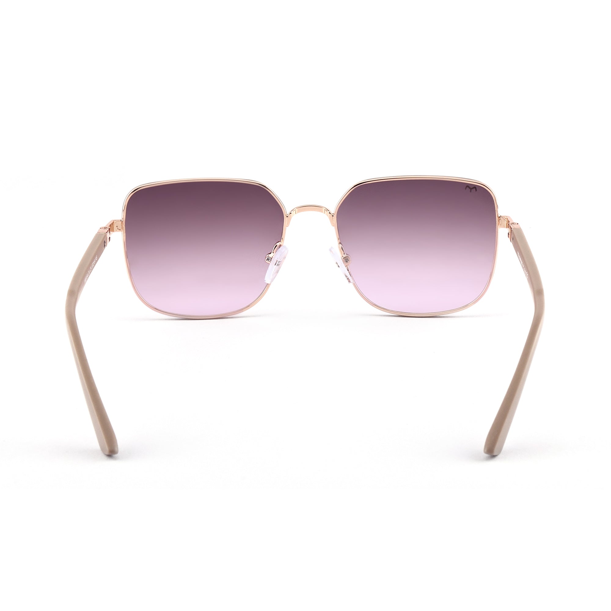 SoftSquare - Brown Square Metal Sunglasses for Women