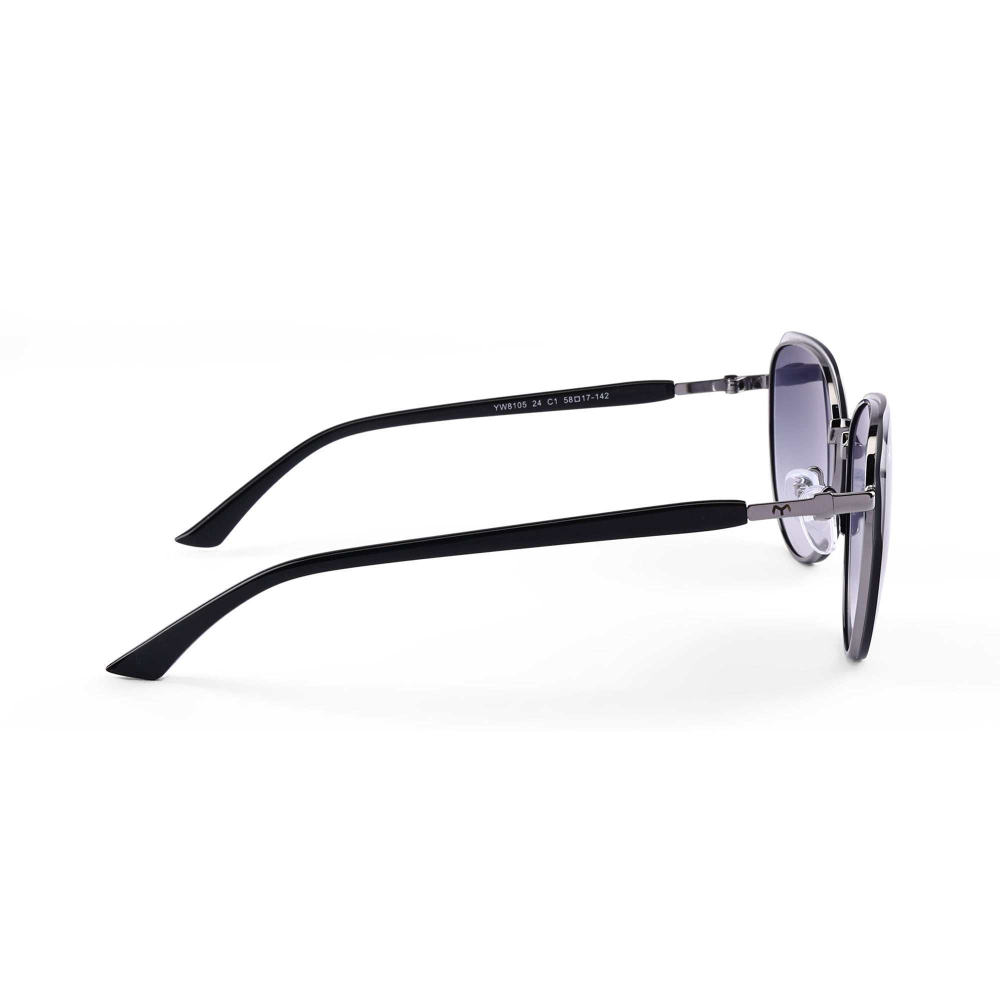SixSense - Brown Metal Hexagon Sunglasses for Women