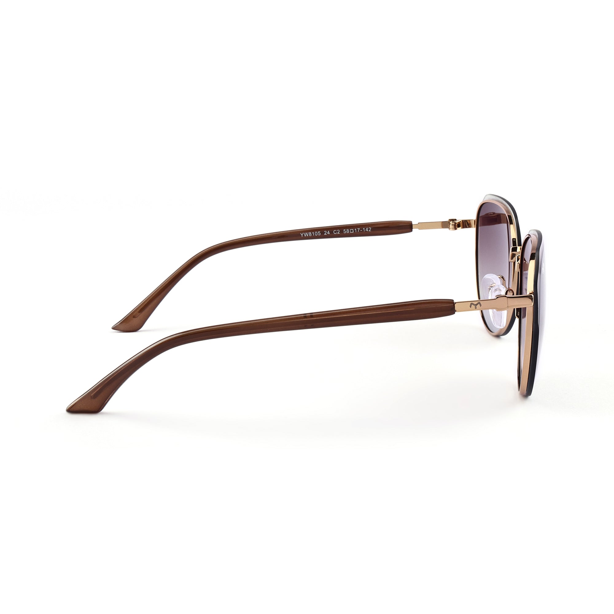 SixSense - Grey Metal Hexagon Sunglasses for Women