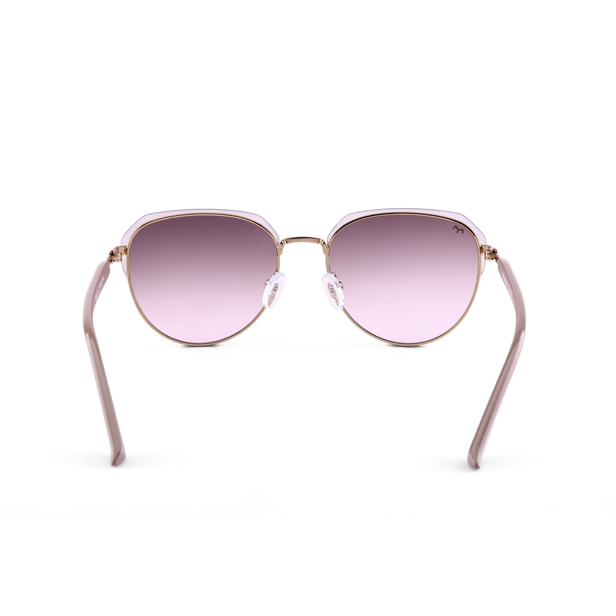 SixSense - Pink Metal Hexagon Sunglasses for Women
