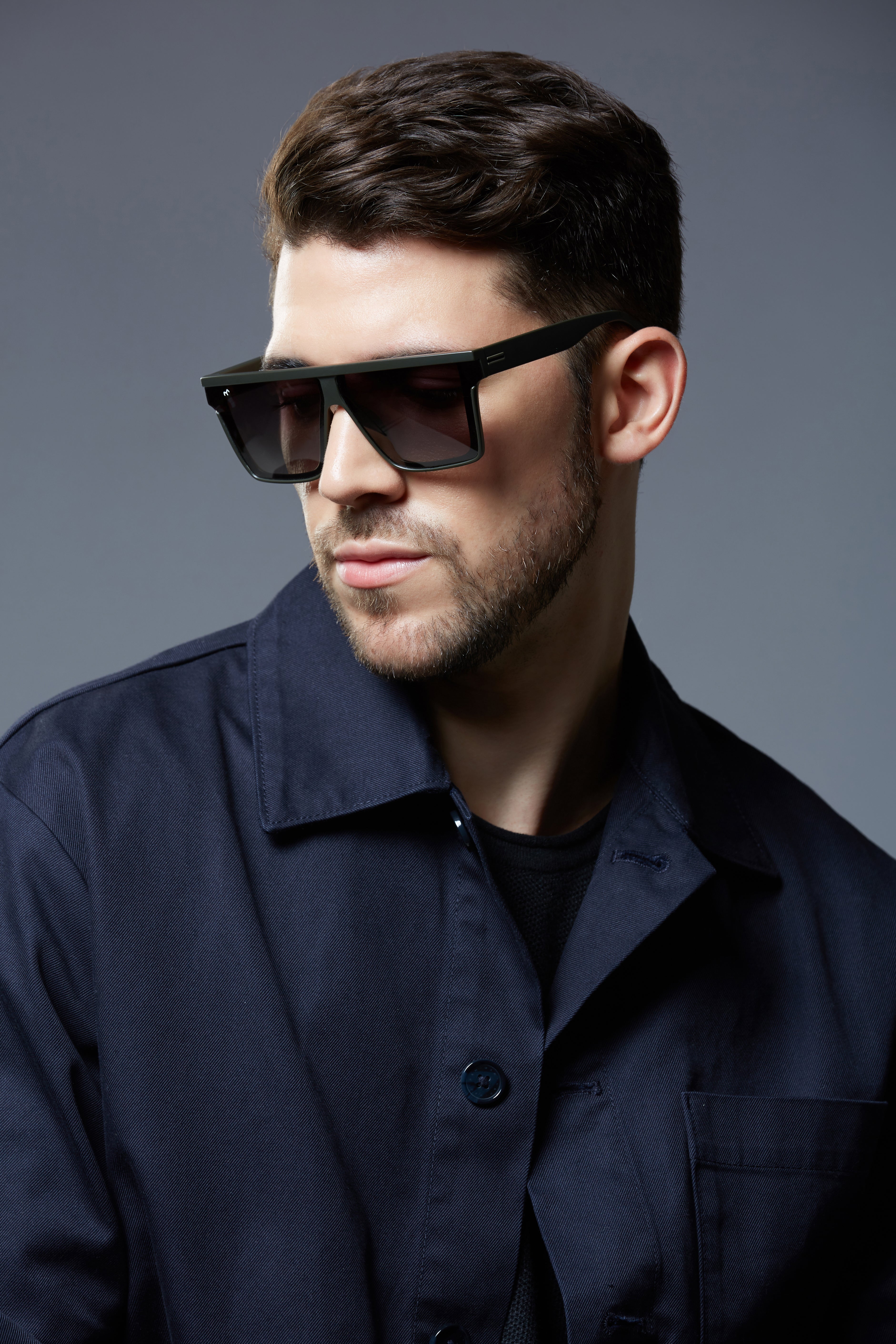 BigParty - TR Big Square Gery Polarized Sunglasses for Men