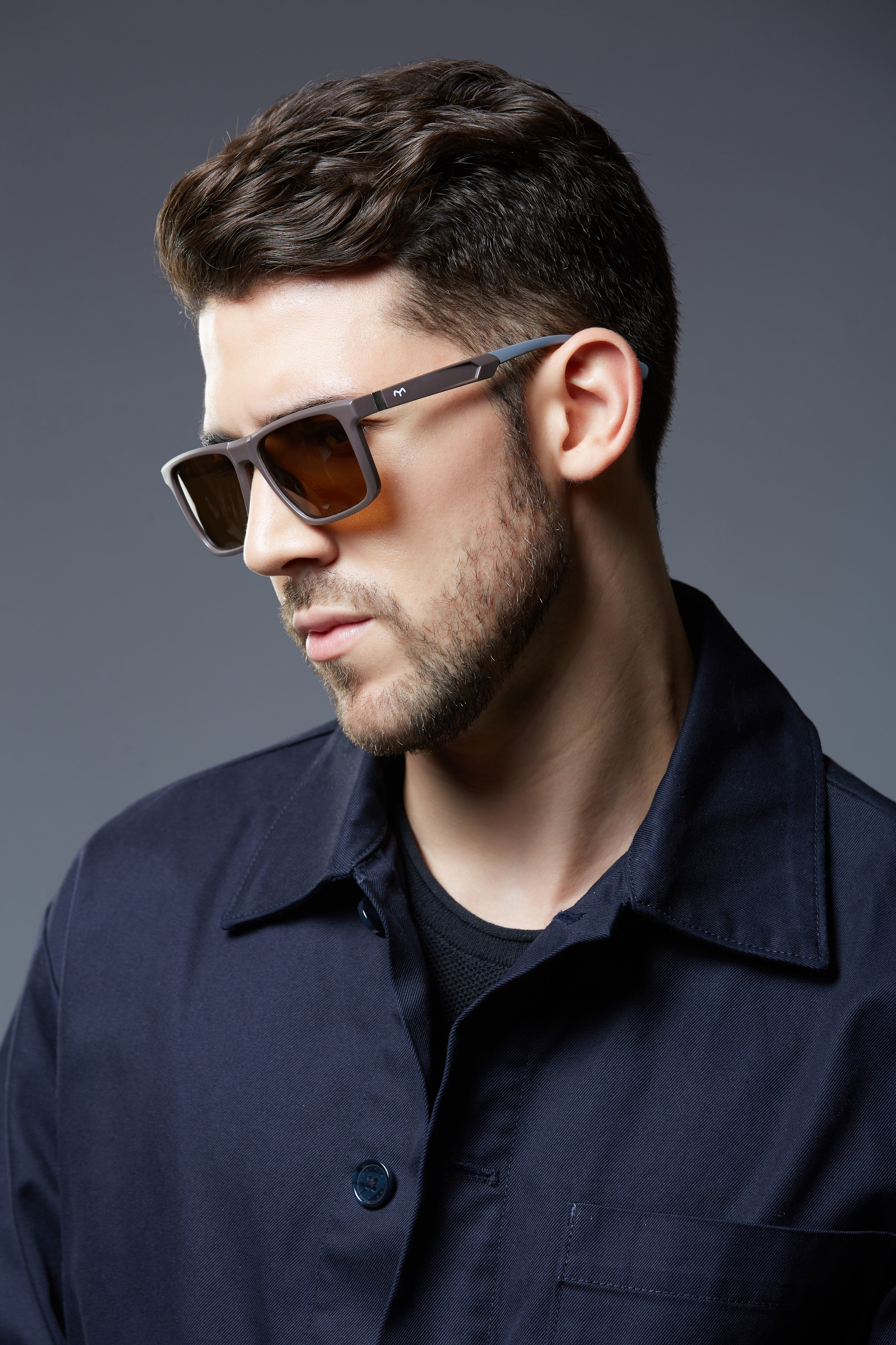 SquareUp - TR Men's Black Square Sunglasses