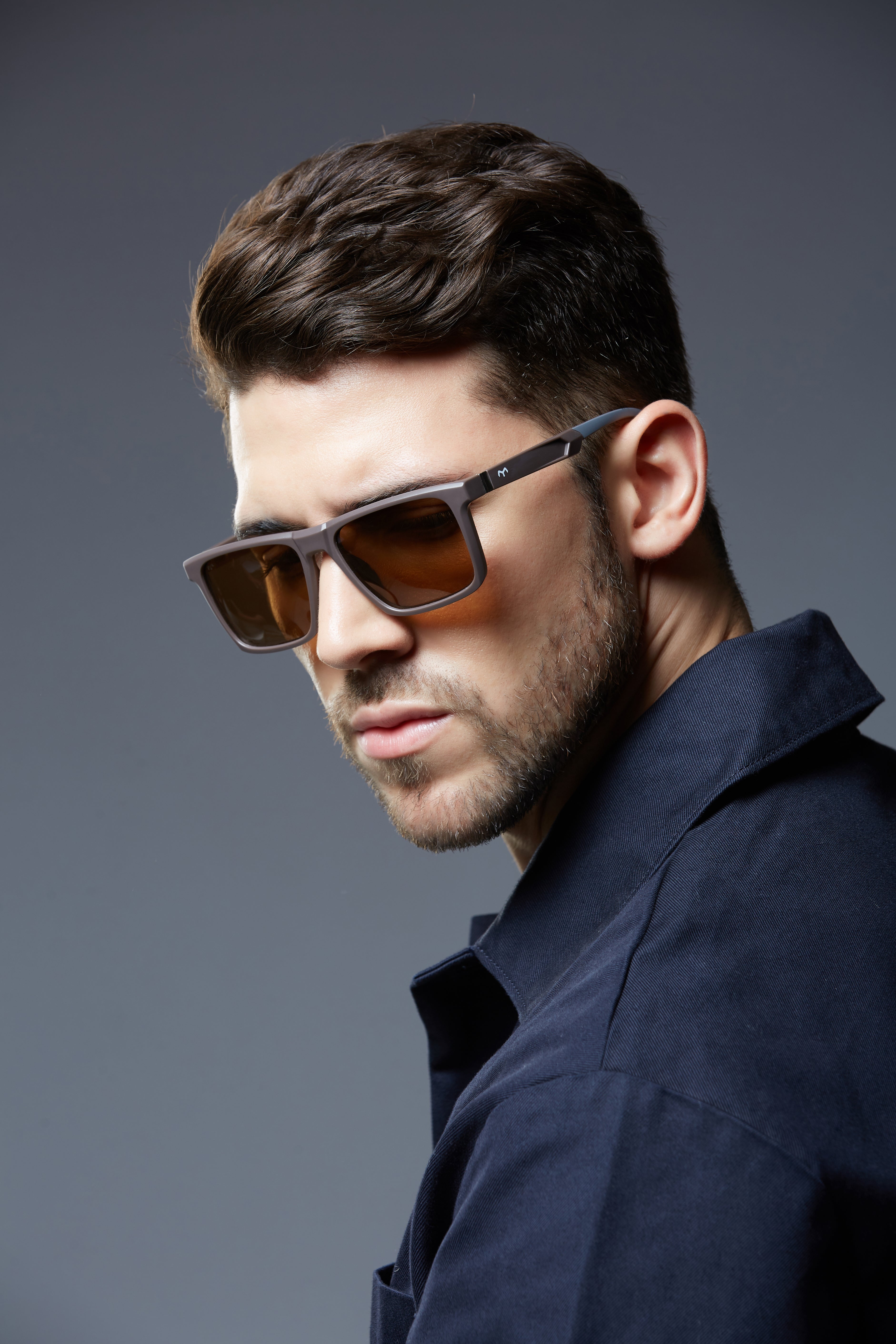 SquareUp - TR Men's Black Square Sunglasses