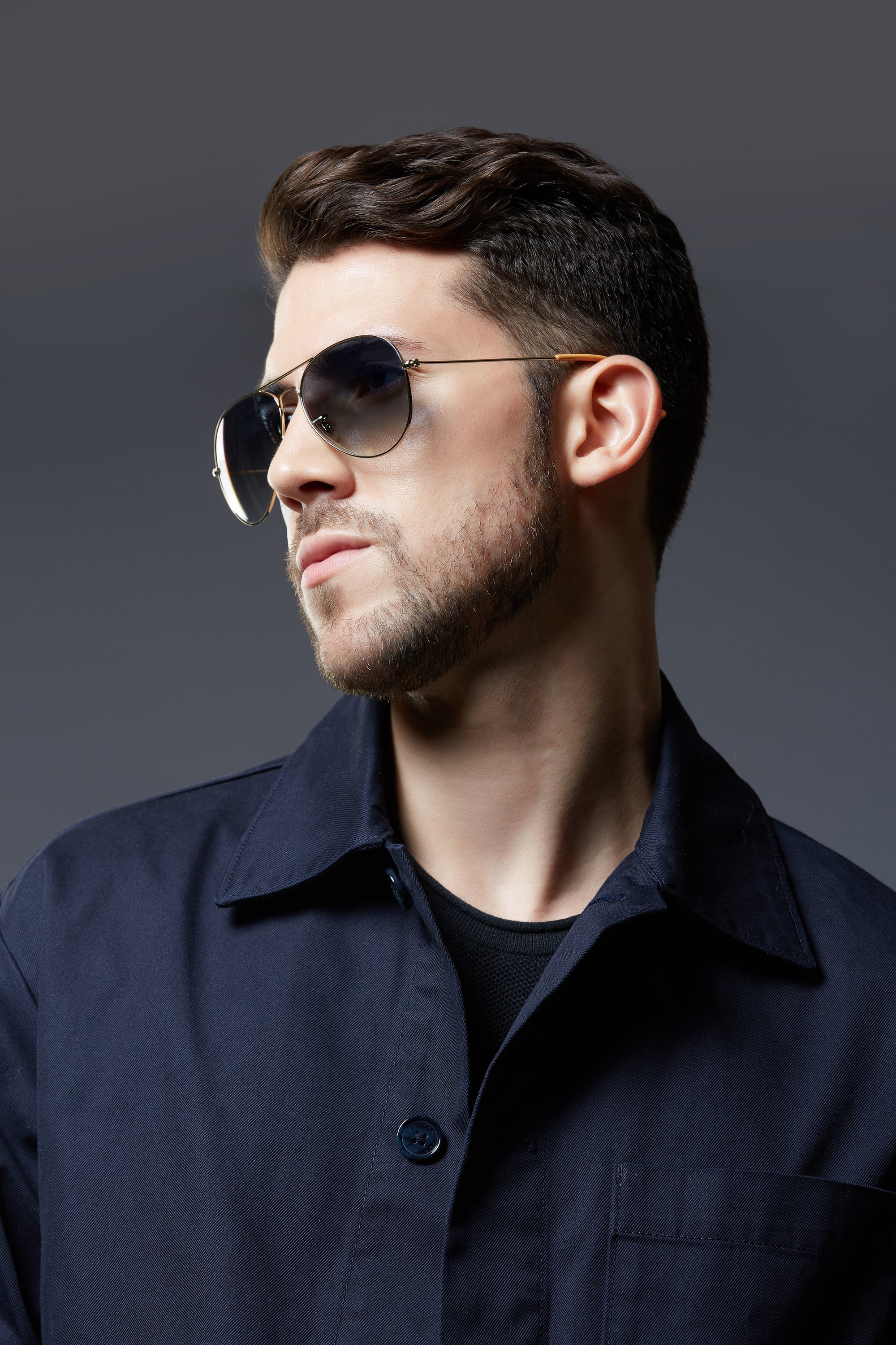 Flyboy - Metal Black Aviator Sunglasses for Men
