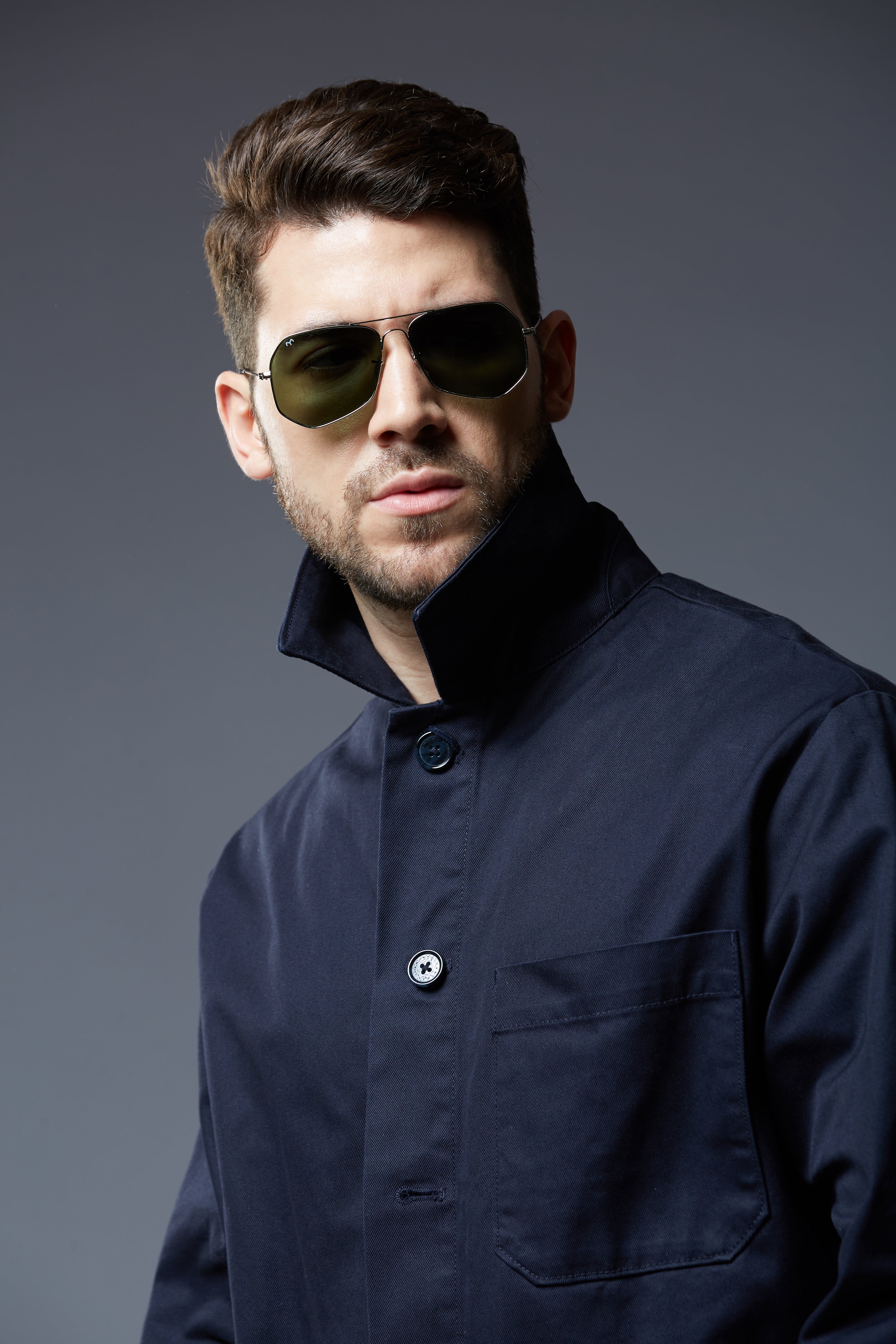 HexFusion - Deep Green Metal Unisex Hexagon Sunglasses