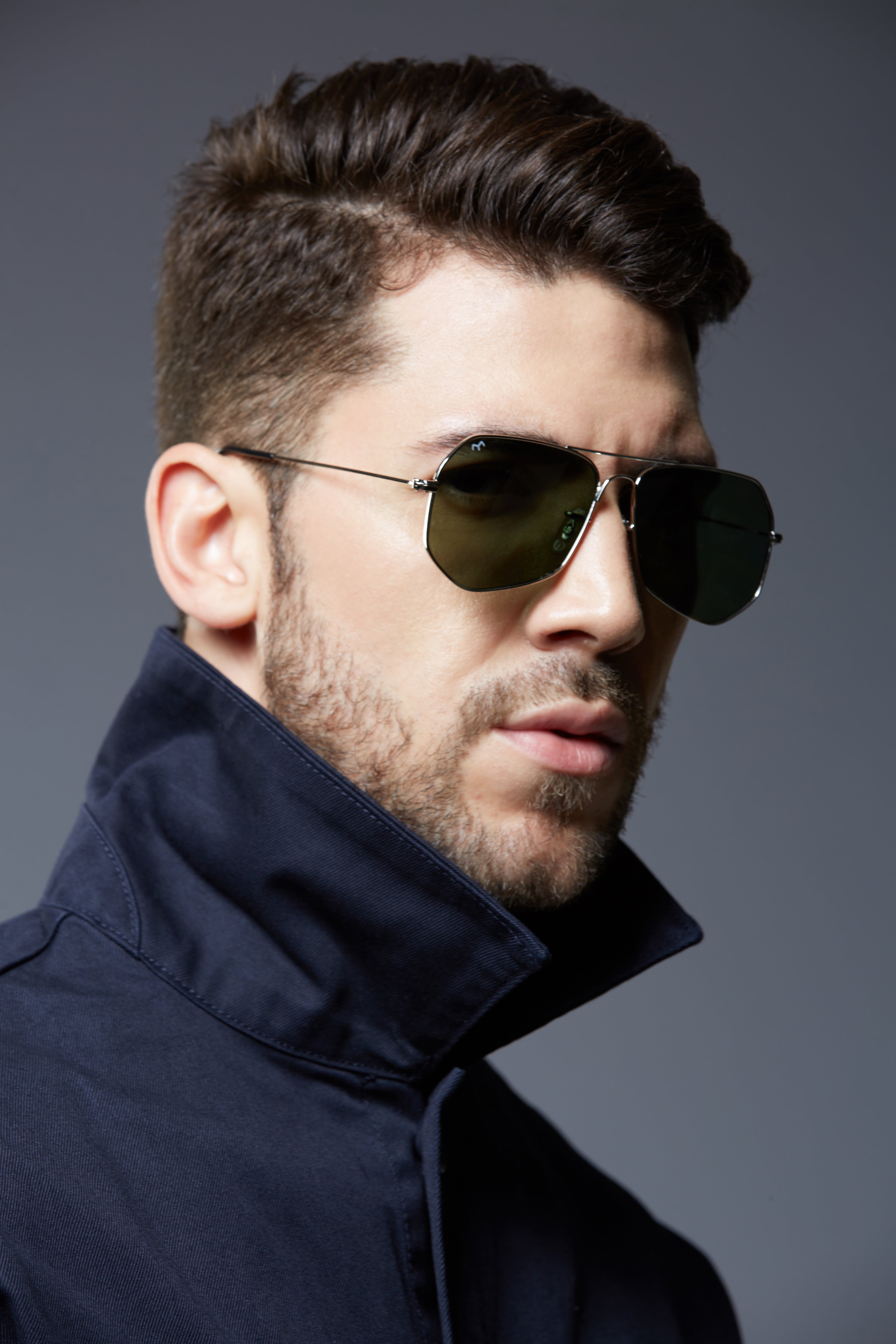 HexFusion - Deep Green Metal Unisex Hexagon Sunglasses