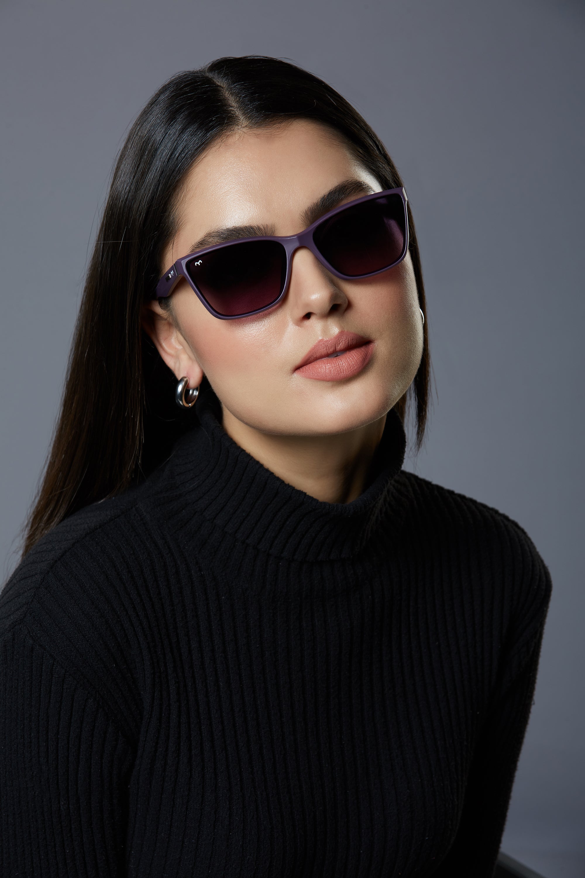 Flirt - Shell Black Cat Eye Sunglasses
