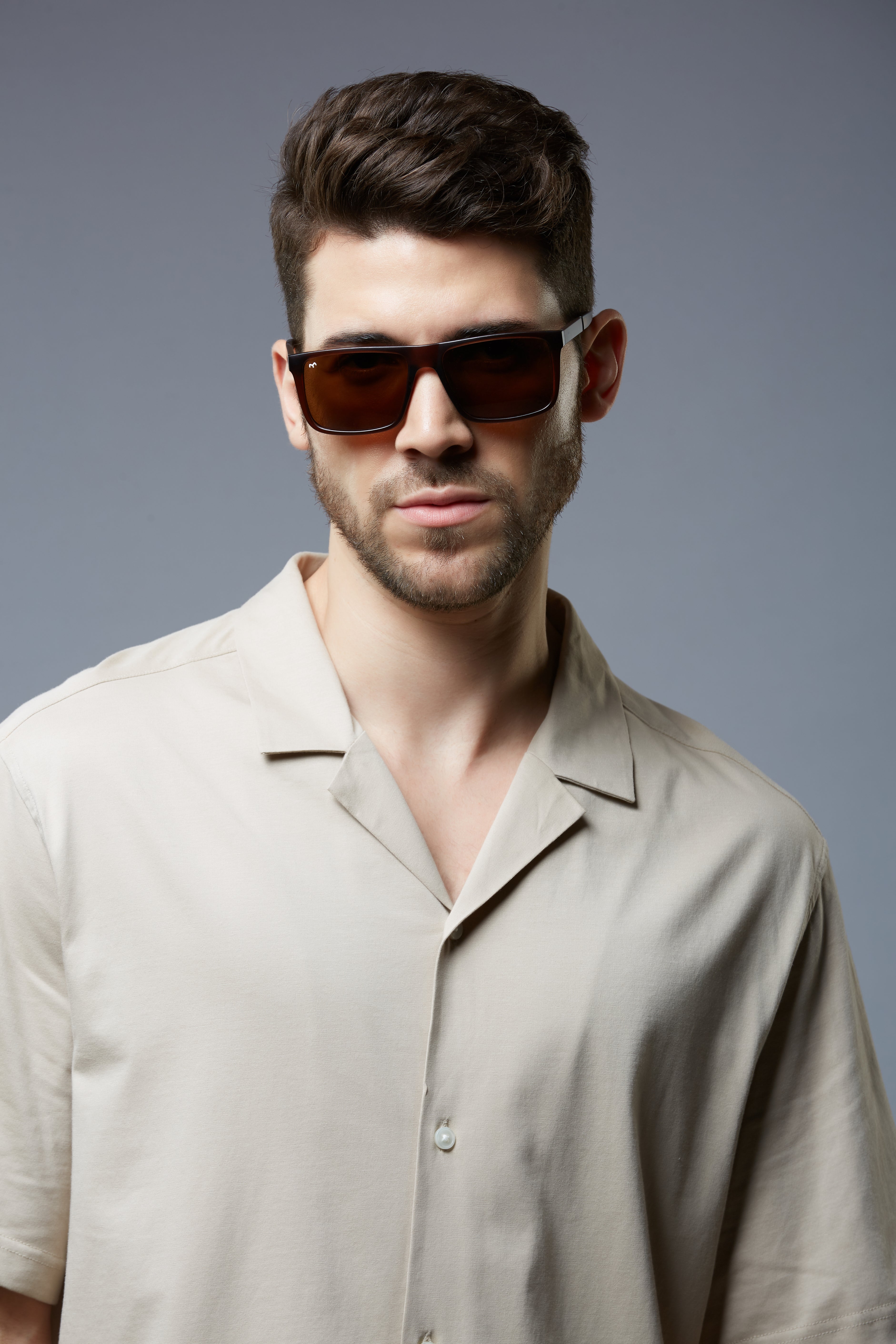 BoldBox - TR Big Square Brown Polarized Sunglasses for Men