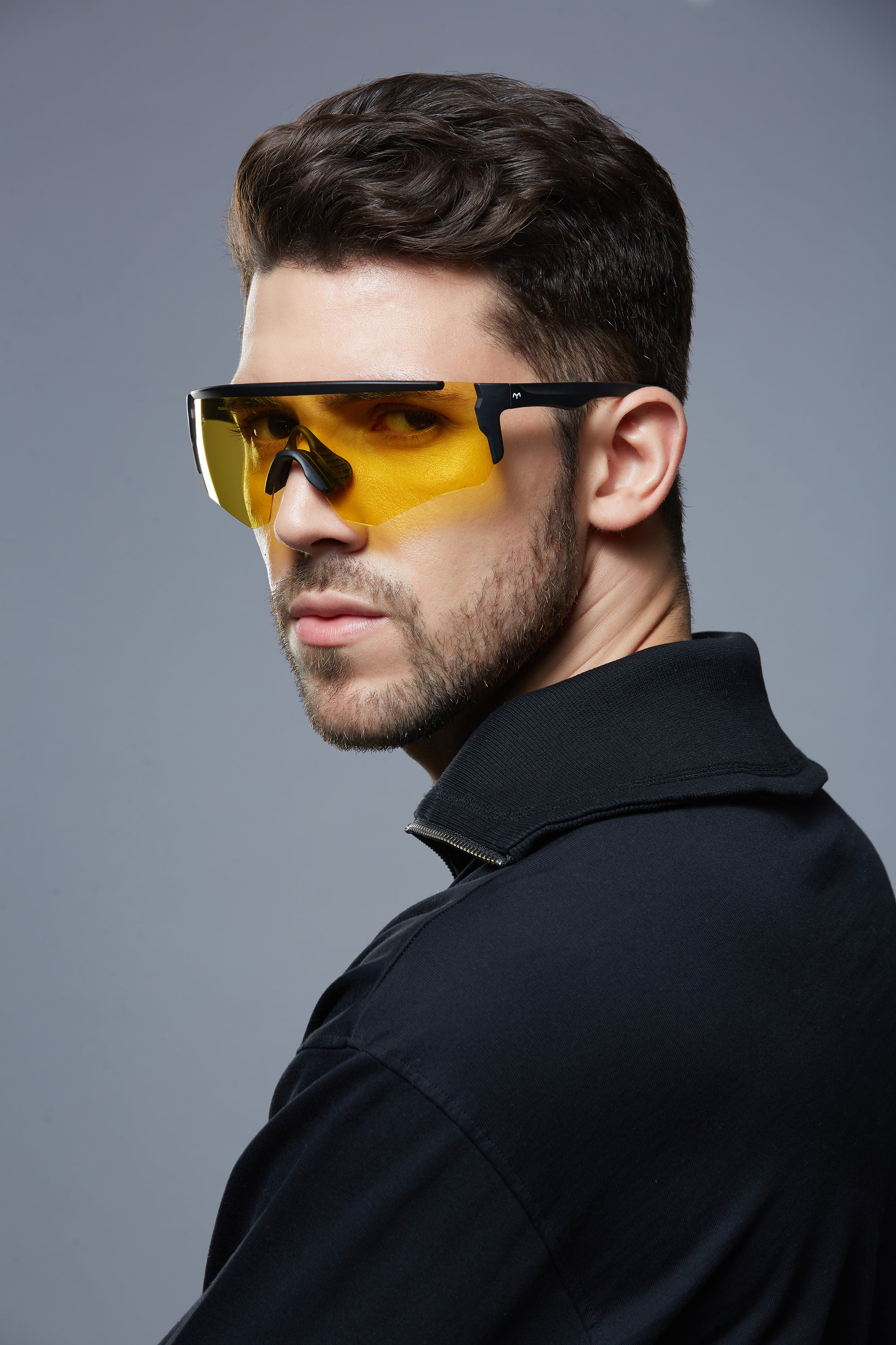 BoxAngle - TR Rectangle Black Sports Sunglasses