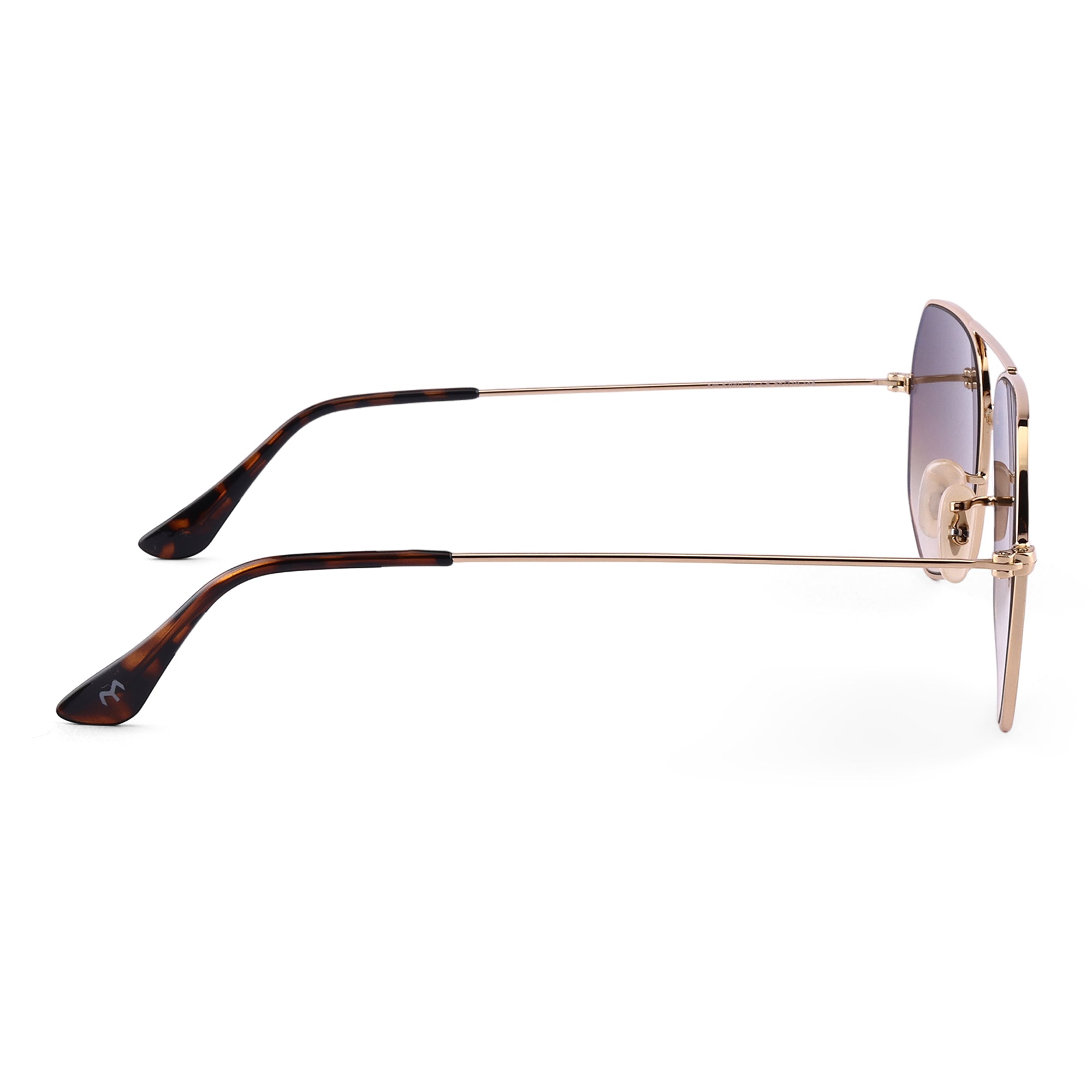 HexFusion - Brown Metal Unisex Hexagon Sunglasses