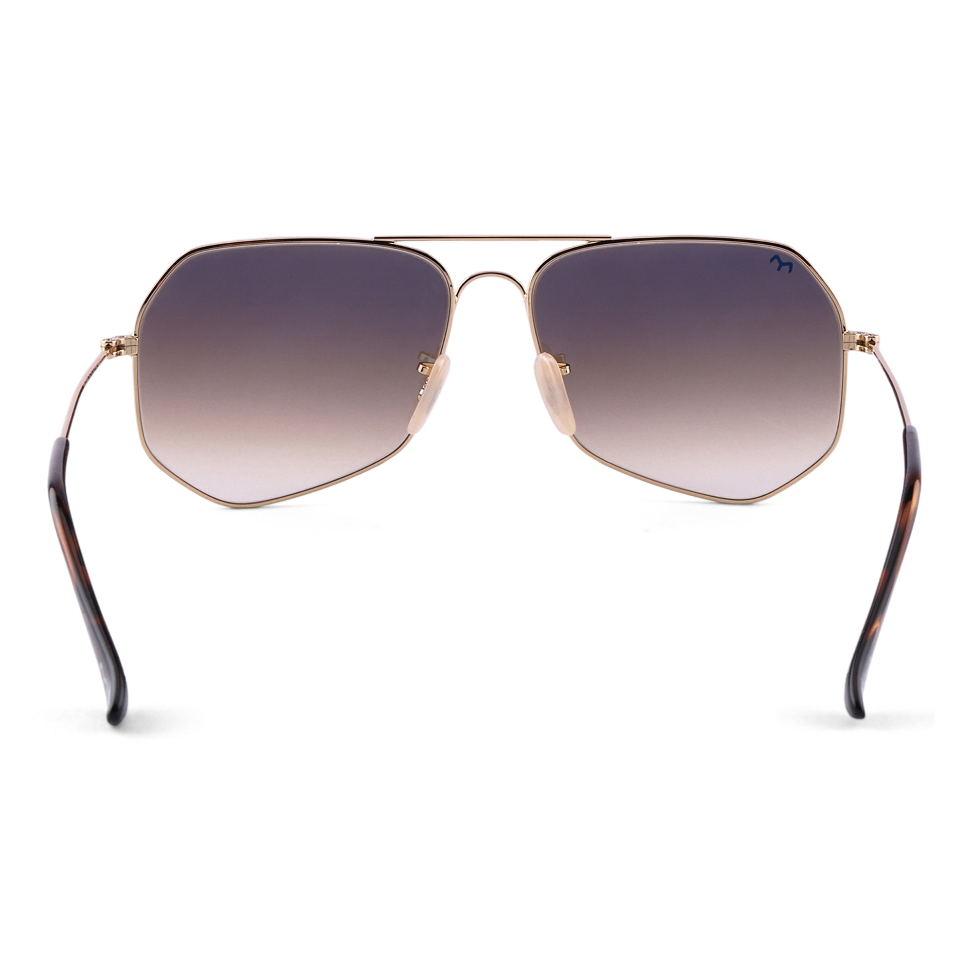 HexFusion - Brown Metal Unisex Hexagon Sunglasses