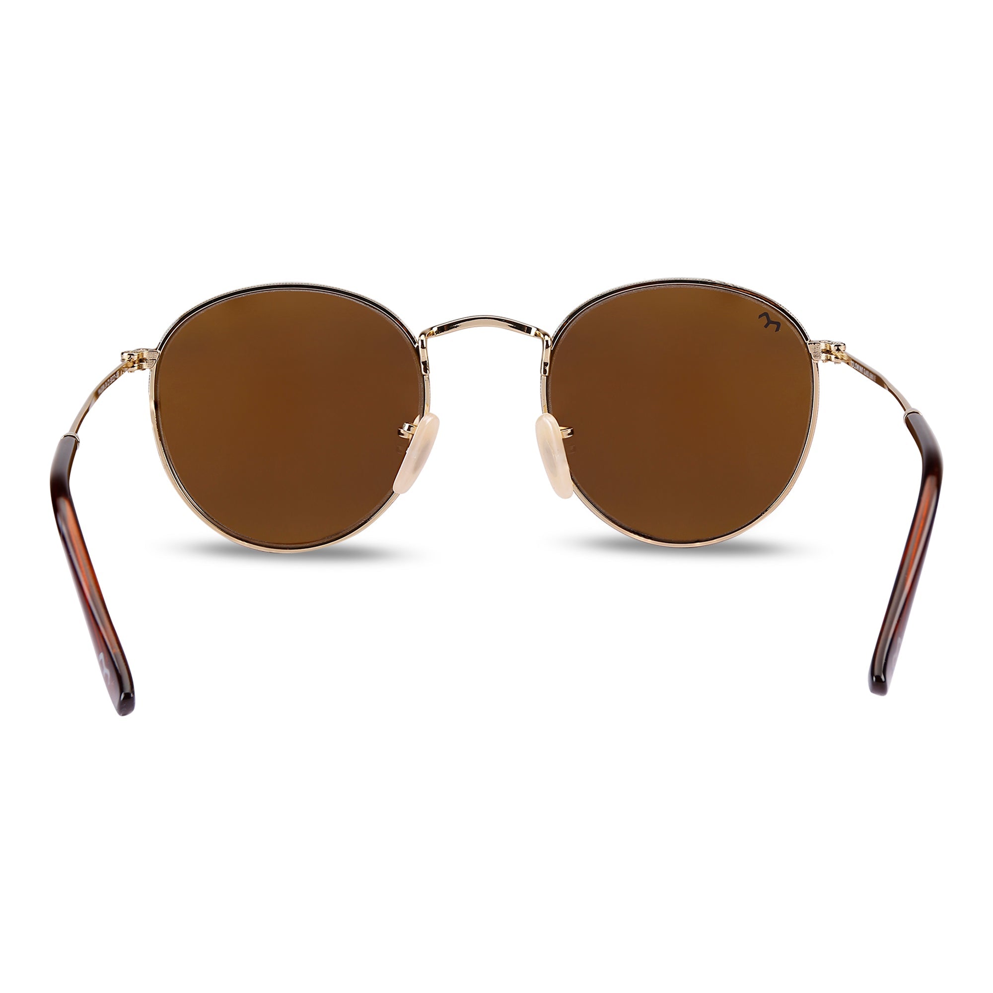 OvaFlex - Brown Metal Unisex Oval Sunglasses