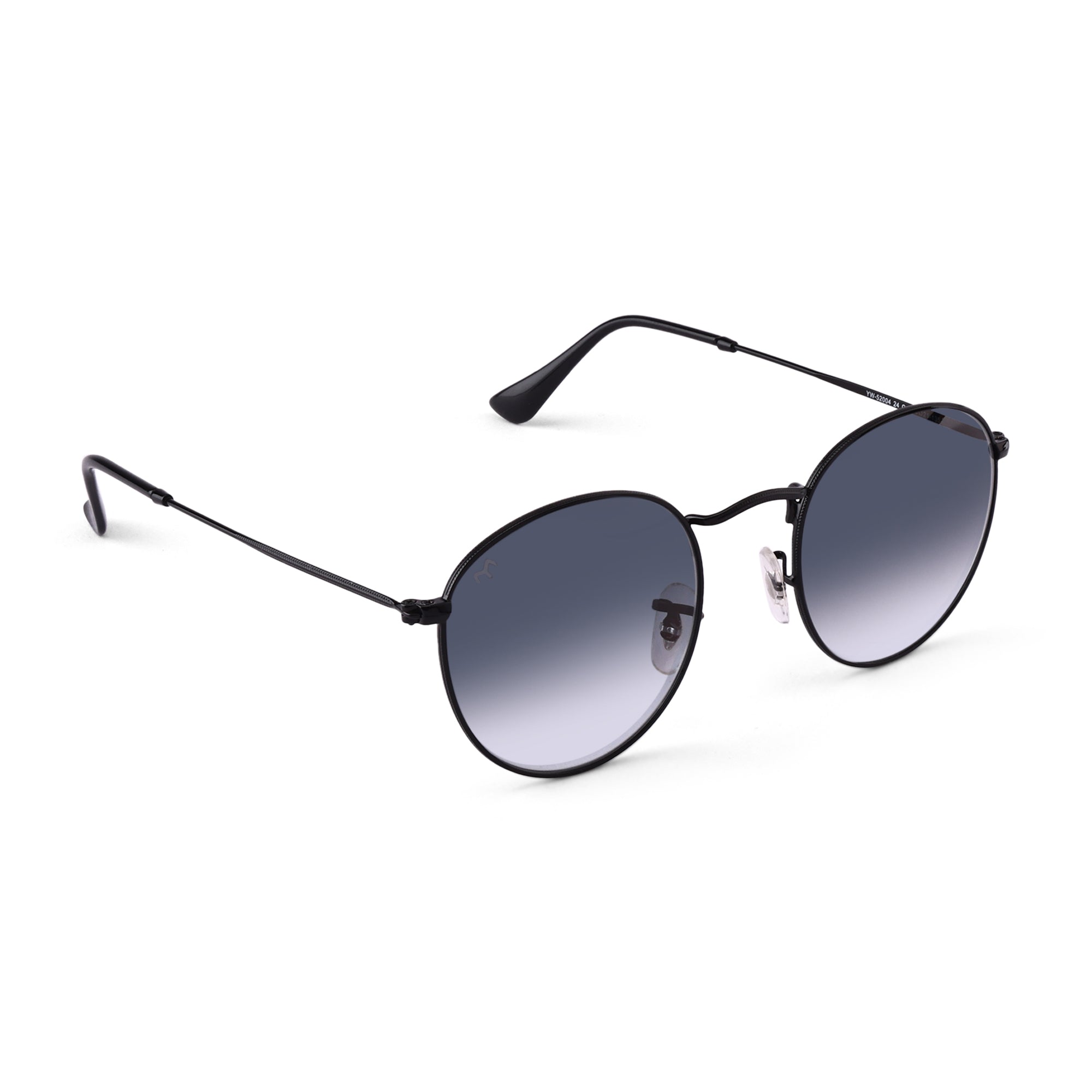 OvaFlex - Black Metal Unisex Oval Sunglasses