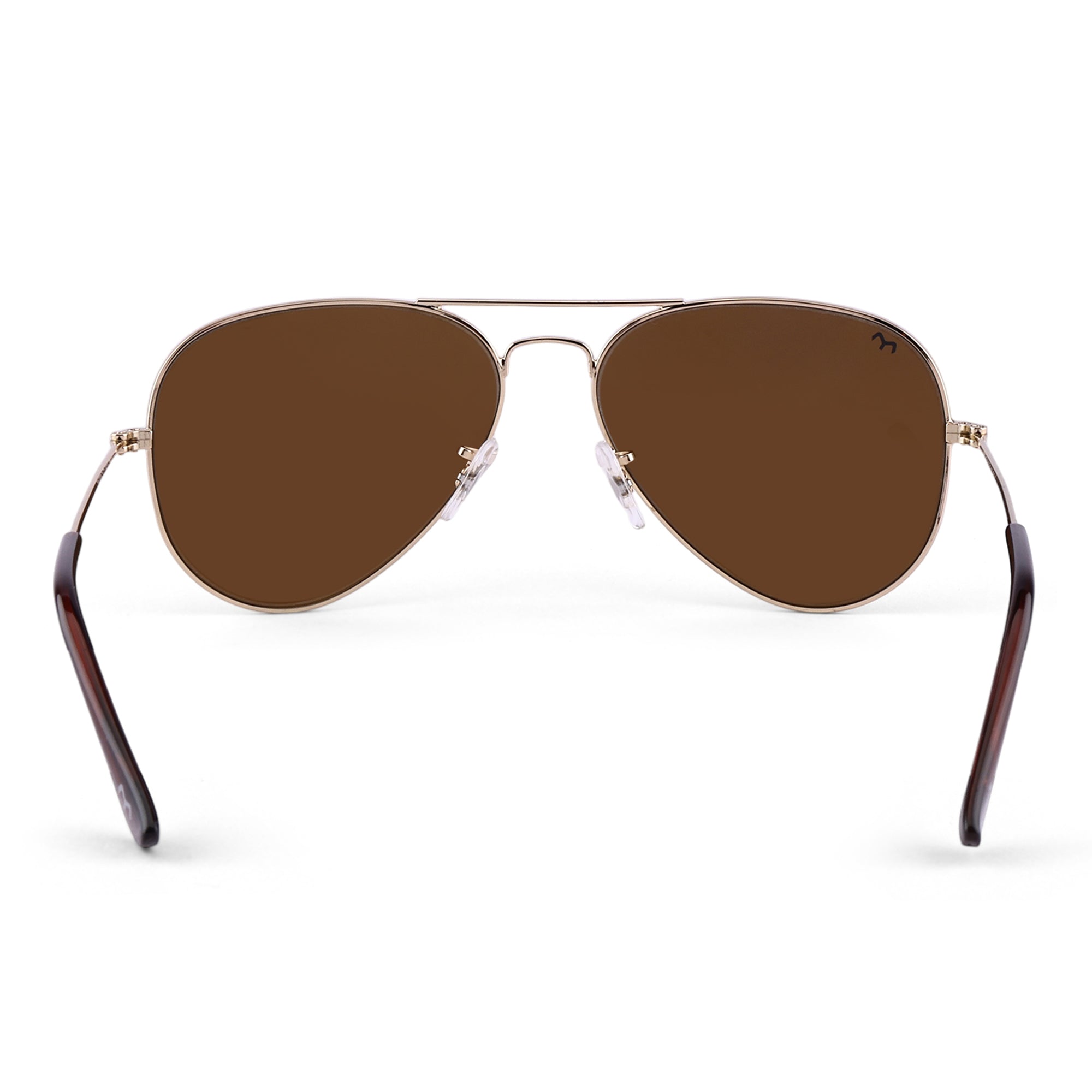 BiCoators - Brown Metal Unisex Aviator Sunglasses