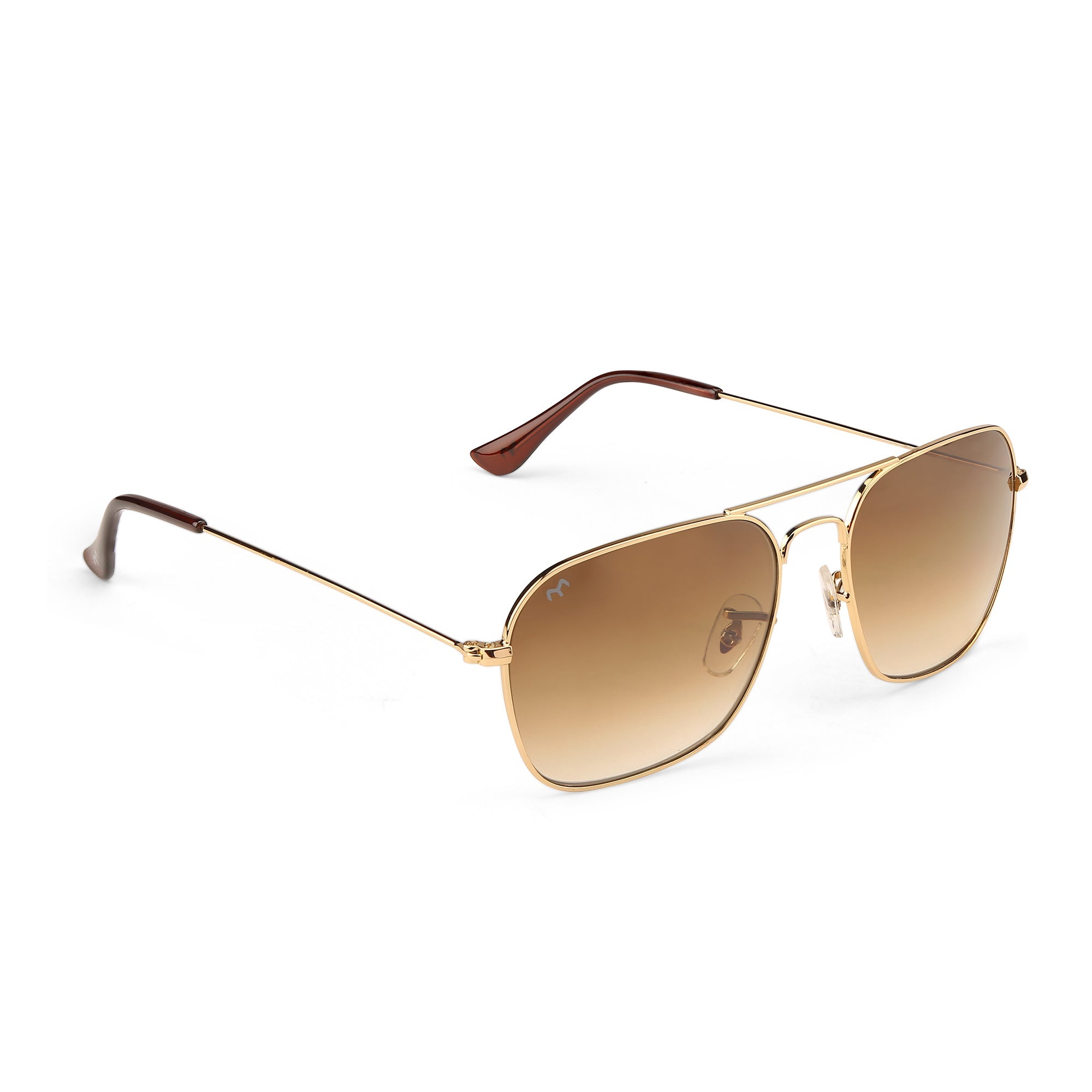 ClearBox - Brown Metal Unisex Rectangle Sunglasses