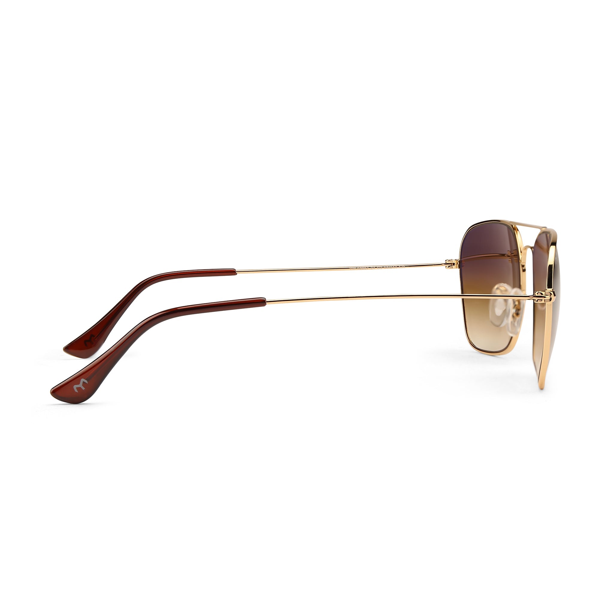 ClearBox - Brown Metal Unisex Rectangle Sunglasses
