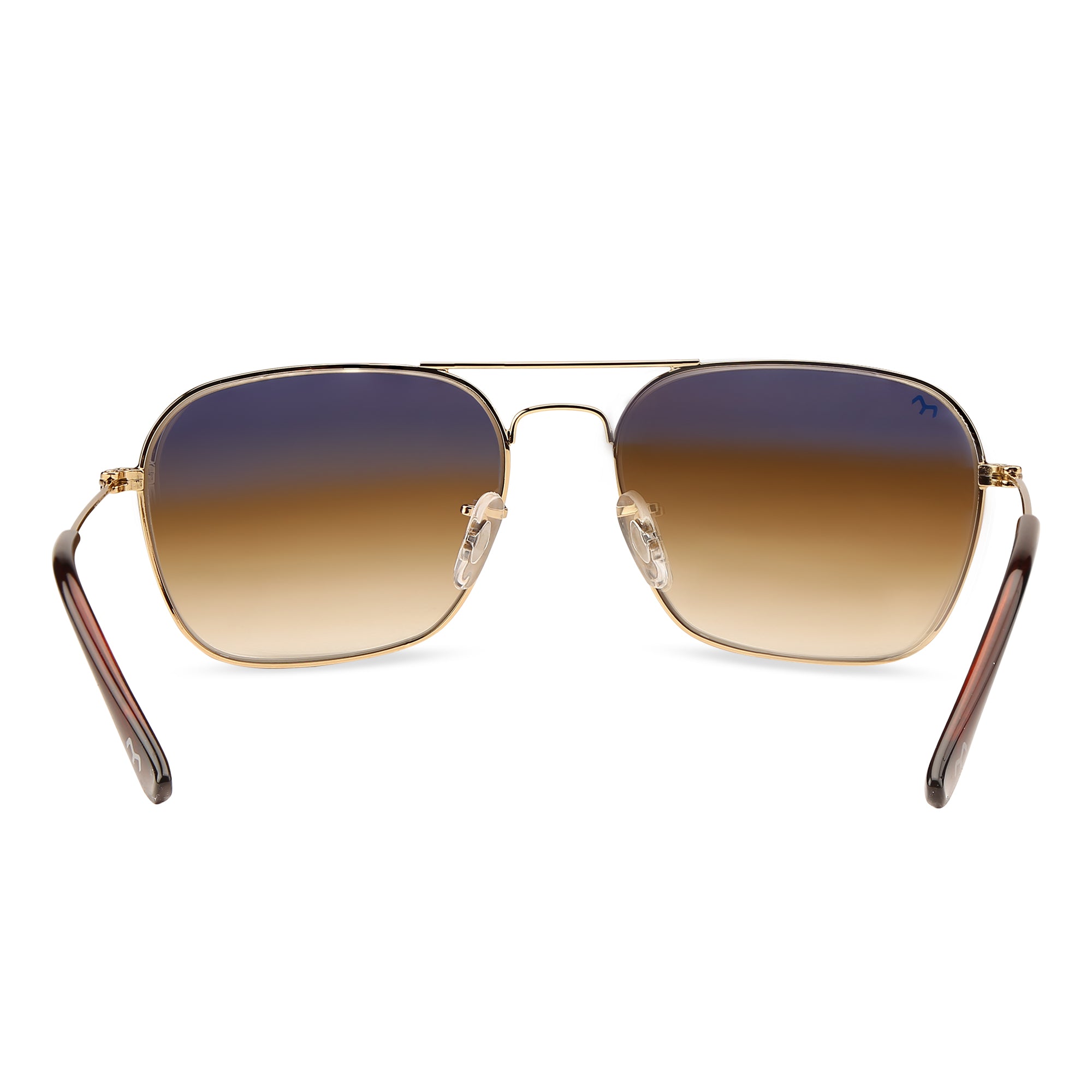 ClearBox - Brown Metal Unisex Rectangle Sunglasses