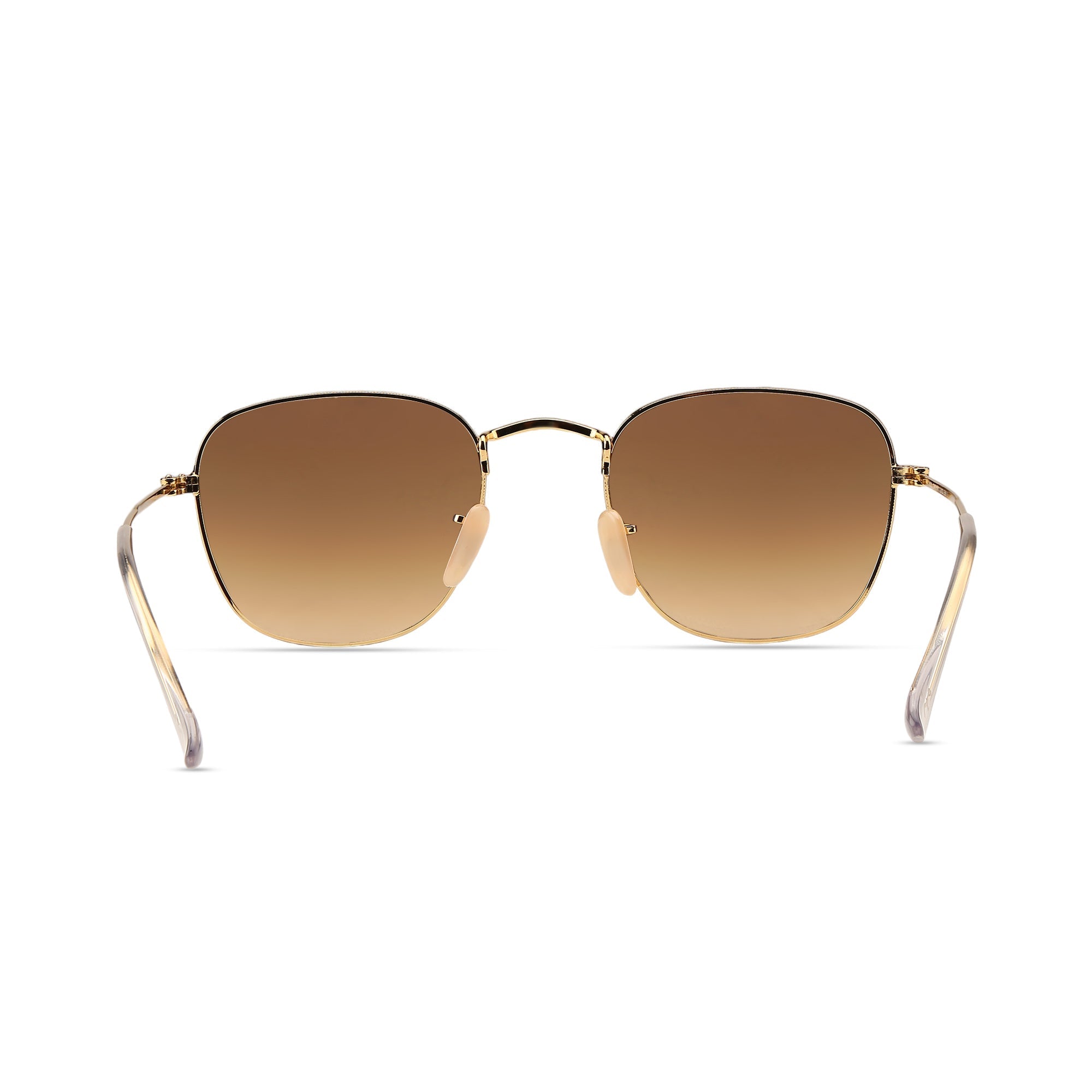 Quadrangle - Brown Metal Unisex Square Sunglasses