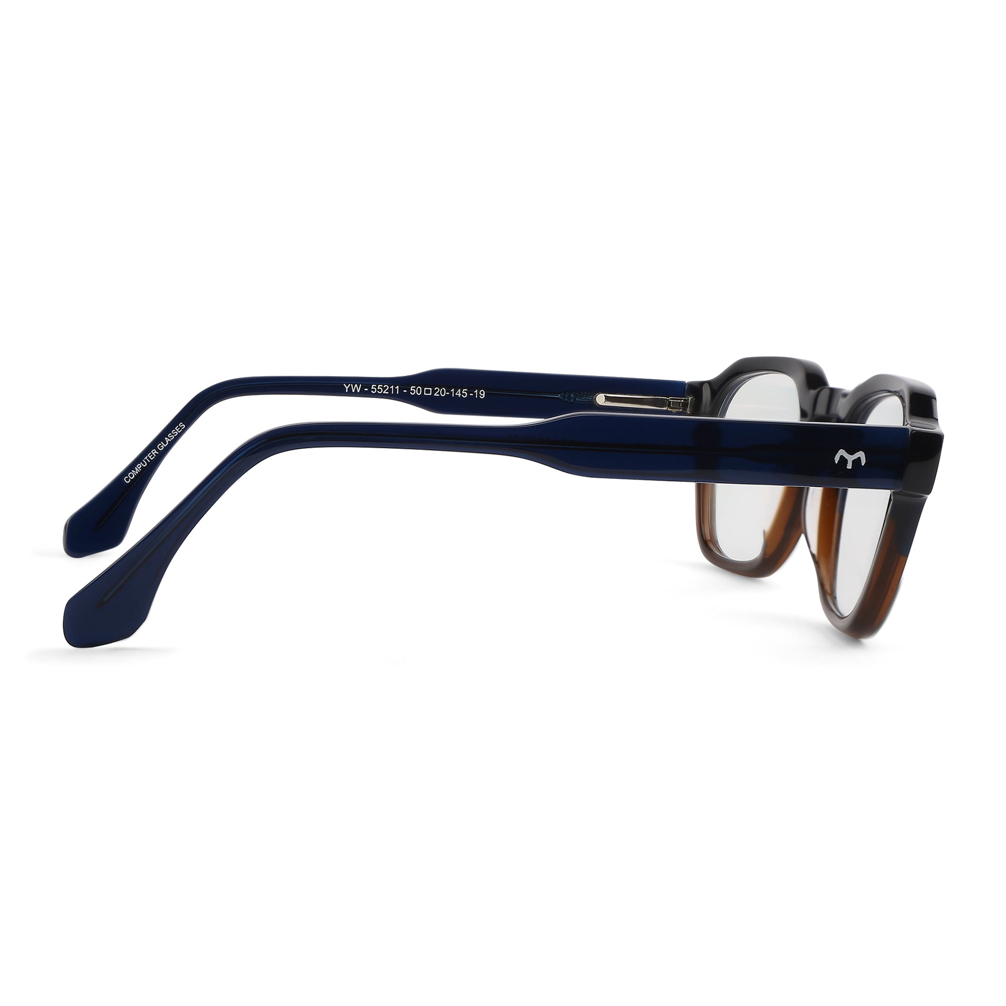 BitBox - Square Unisex Acetate Blue Computer Glasses