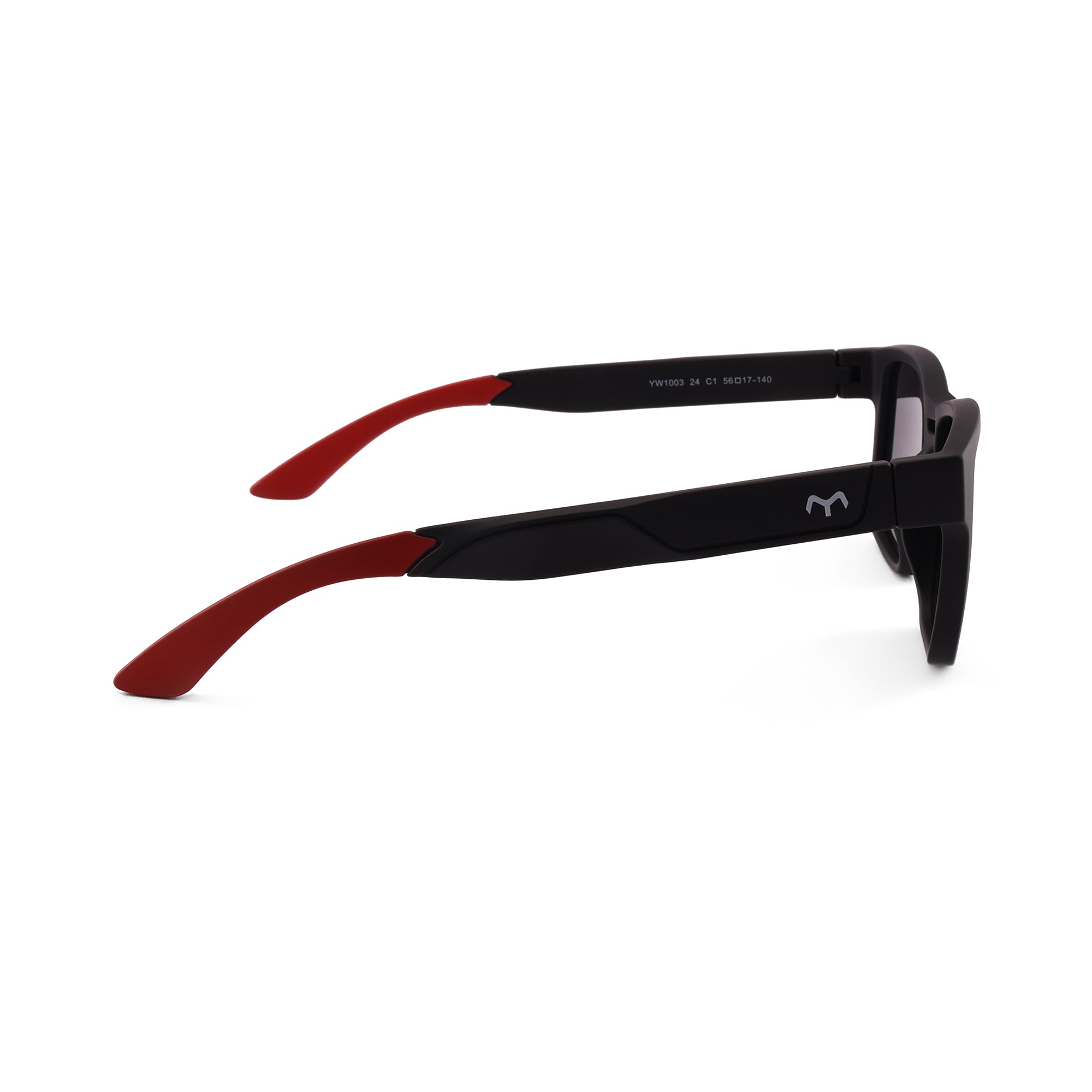 Linear - TR Black Polarized Rectangle Sunglasses for Men