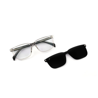 RectaLux - TR Unisex Black Polarized Clip-on Glasses