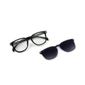 Rectanglow - TR Unisex Black Polarized Clip-on Glasses