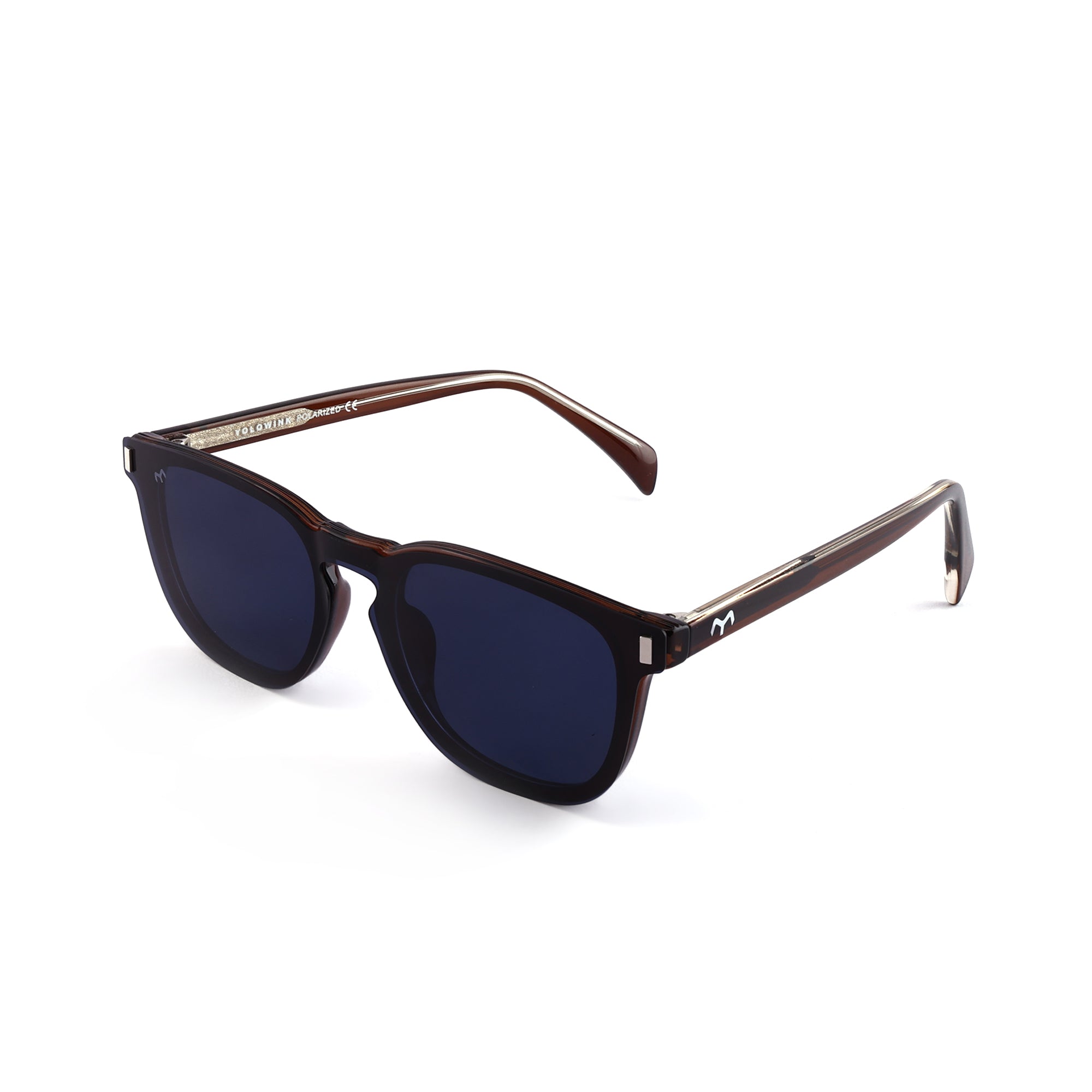 Rectanglow - TR Unisex Black Polarized Clip-on Glasses