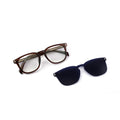 Rectanglow - TR Unisex Black Polarized Clip-on Glasses