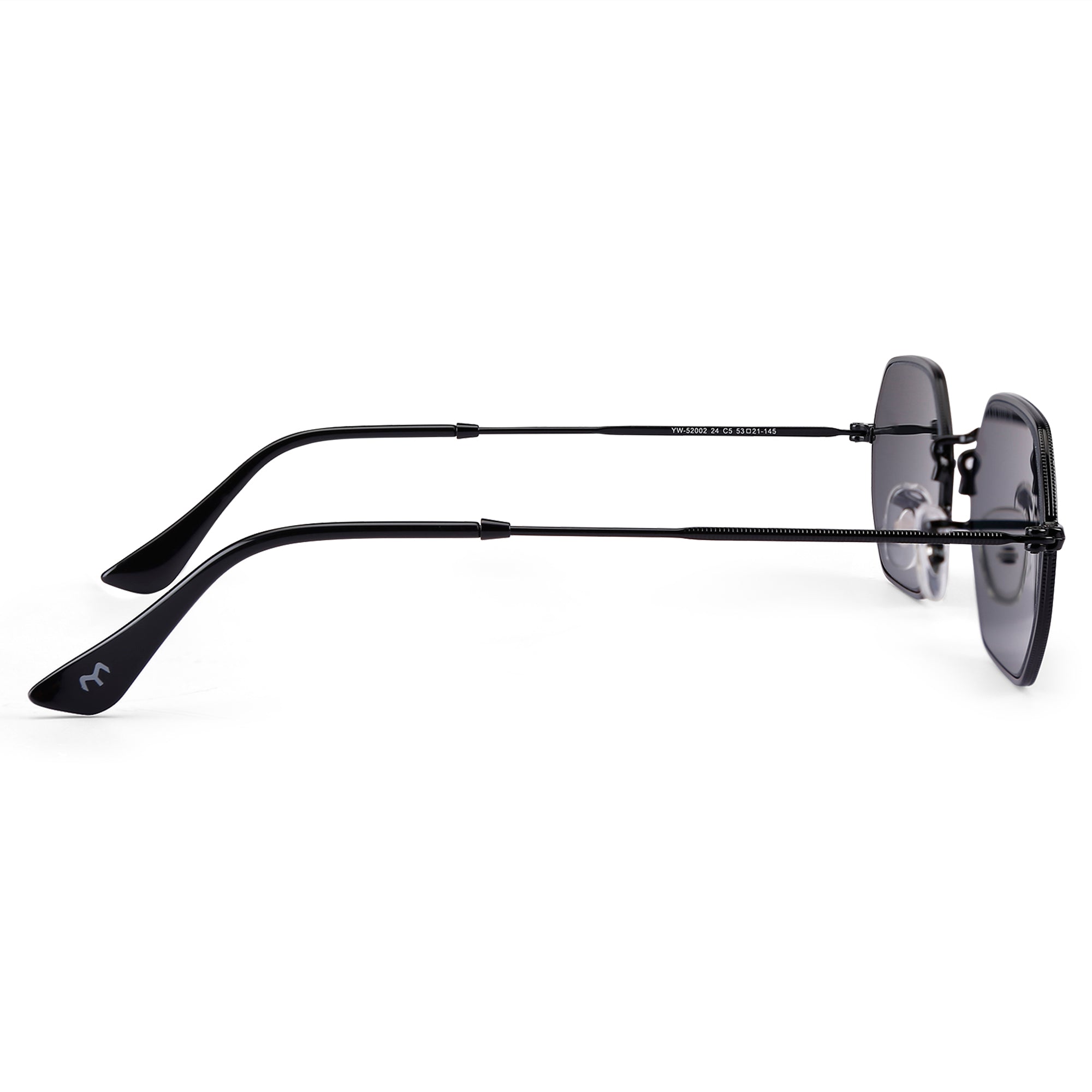 EdgeSix - Black Metal Unisex Hexagon Sunglasses