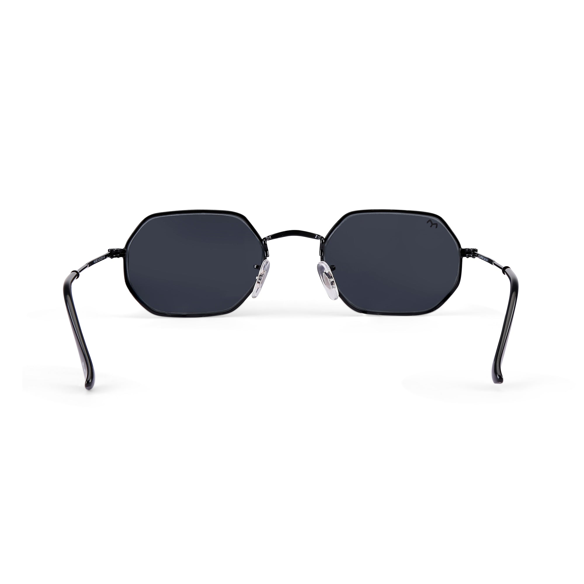 EdgeSix - Black Metal Unisex Hexagon Sunglasses