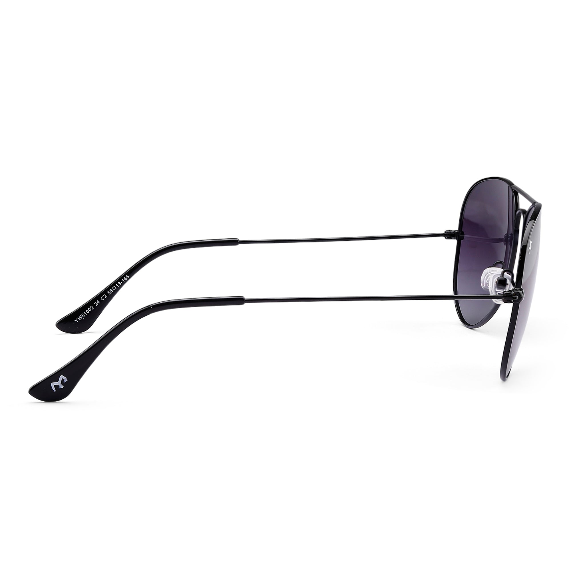 Clipster - Metal Black Unisex Aviator Sunglasses