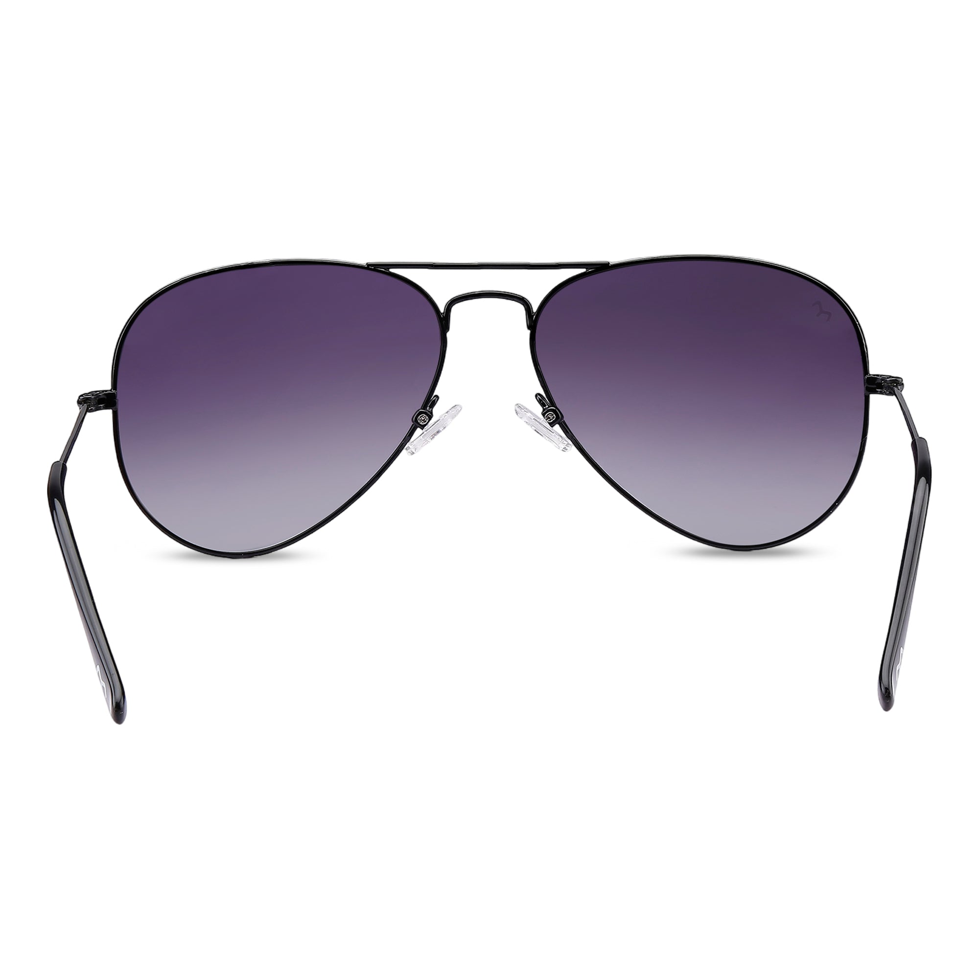 Clipster - Metal Black Unisex Aviator Sunglasses