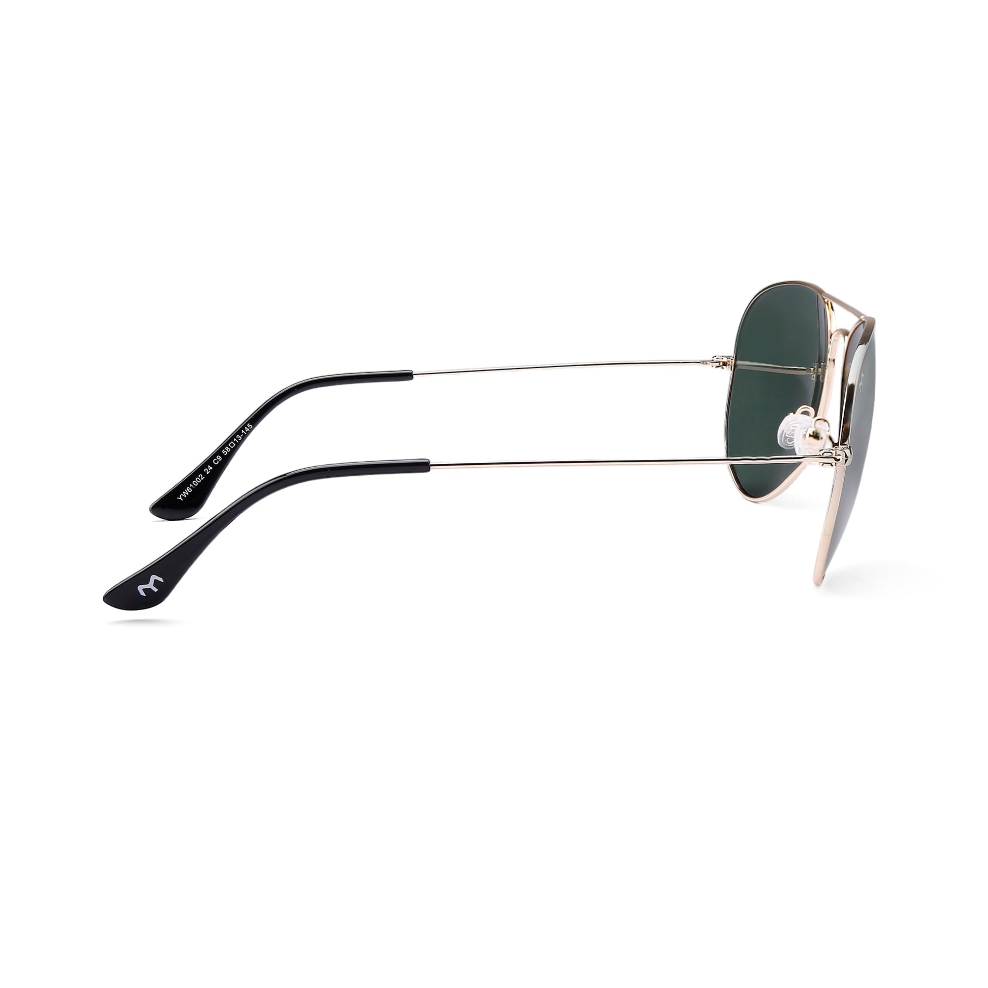 Clipster - Metal Deep Green Unisex Aviator Sunglasses