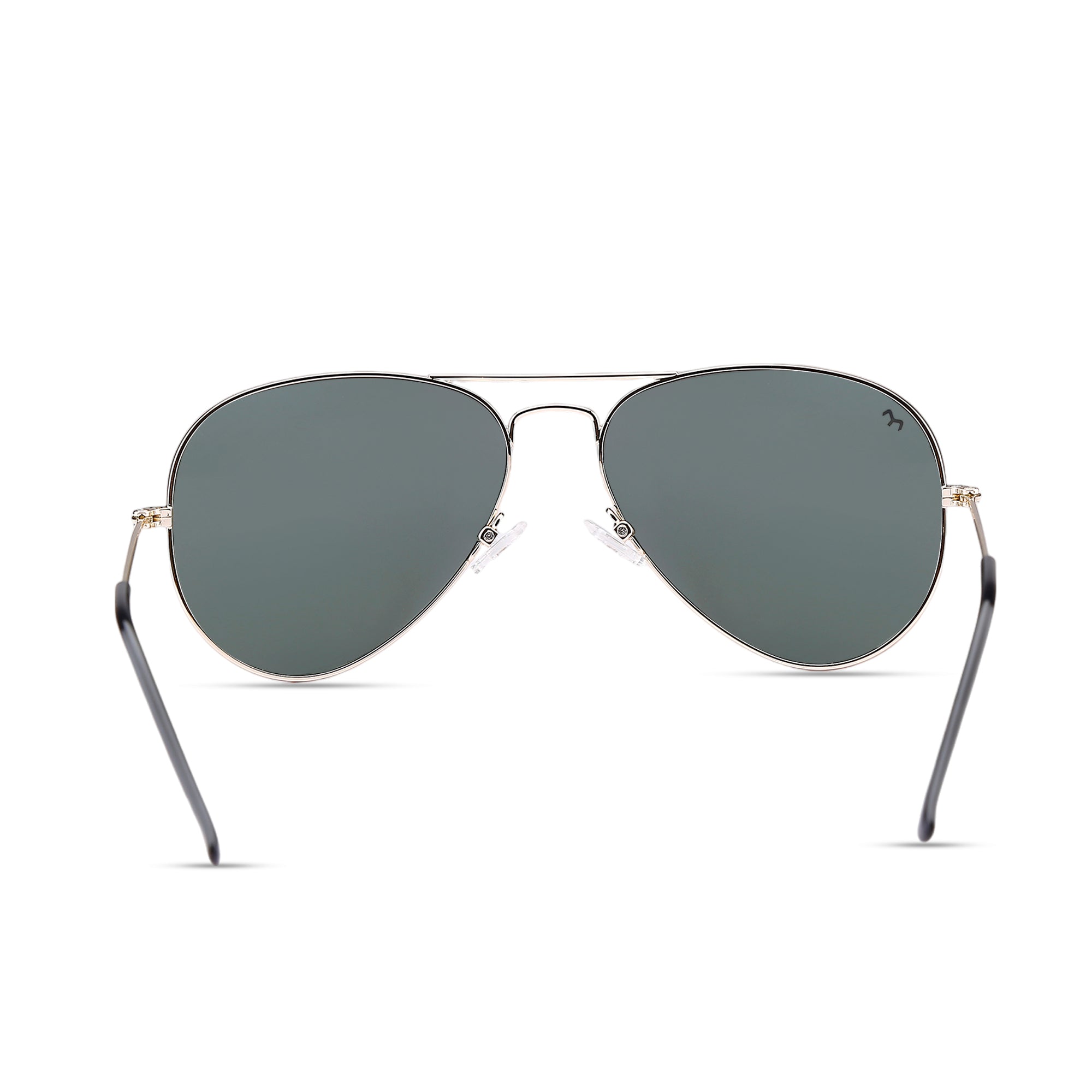 Clipster - Metal Deep Green Unisex Aviator Sunglasses