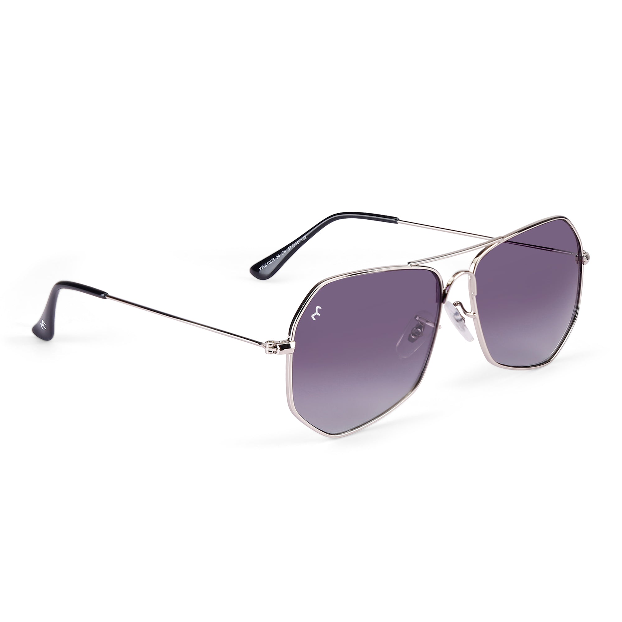 SixTrend - Unisex Metal Black Hexagon Sunglasses