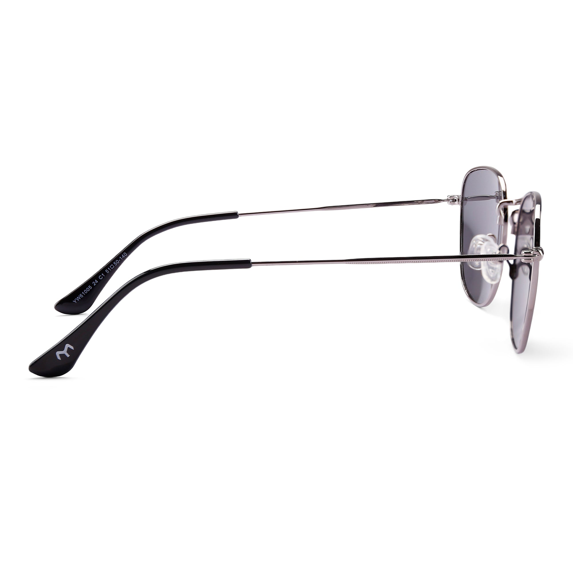 Squarve - Metal Black Curve Square Unisex Sunglasses