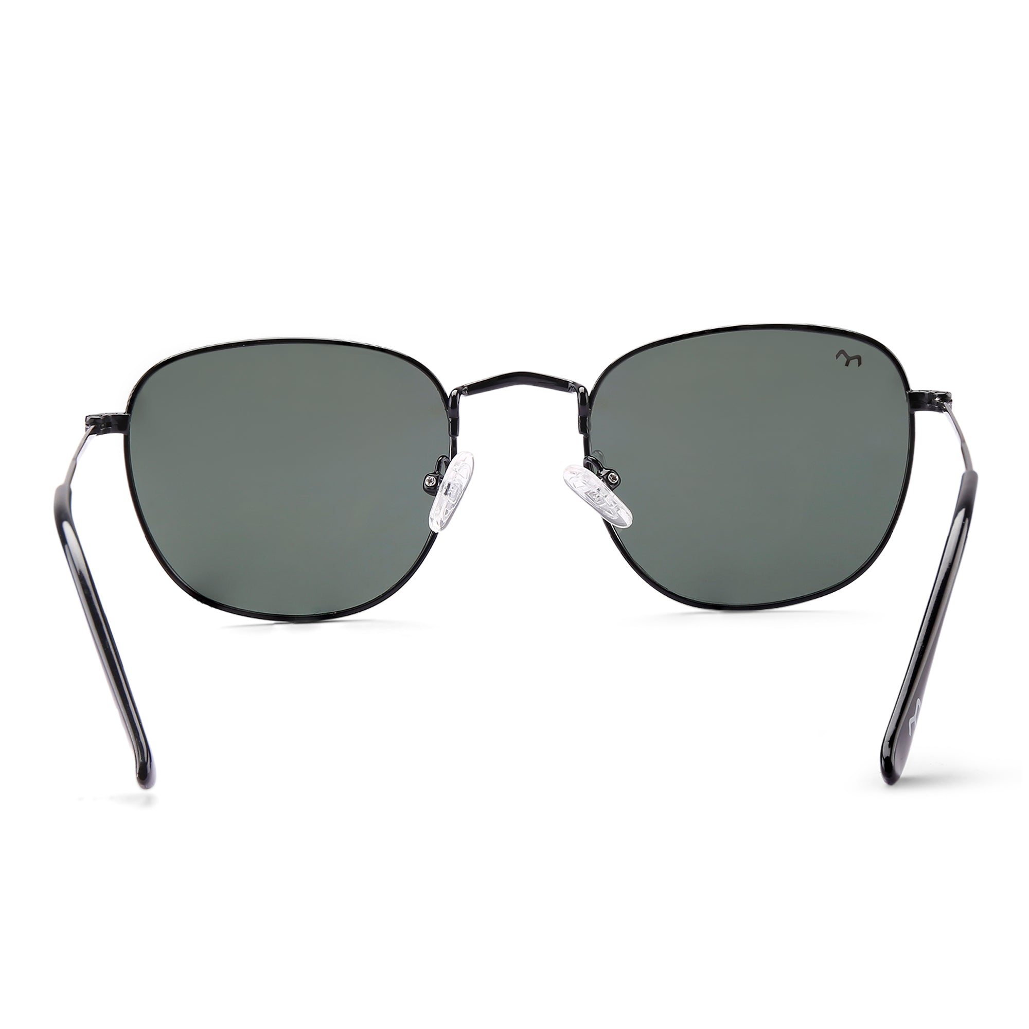 Squarve - Metal Deep Green Curve Square Unisex Glasses