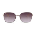 SixSphere - Brown Metal Hexagon Sunglasses for Women