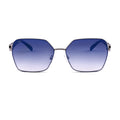 SixSphere - Blue Metal Hexagon Sunglasses for Women