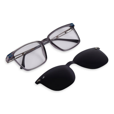 Zenith - TR Metal Gun Square Clip-on Glasses for Men