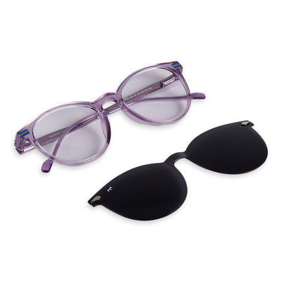 ClipZeez - TR Metal Black Oval Clip-on Glasses for Women