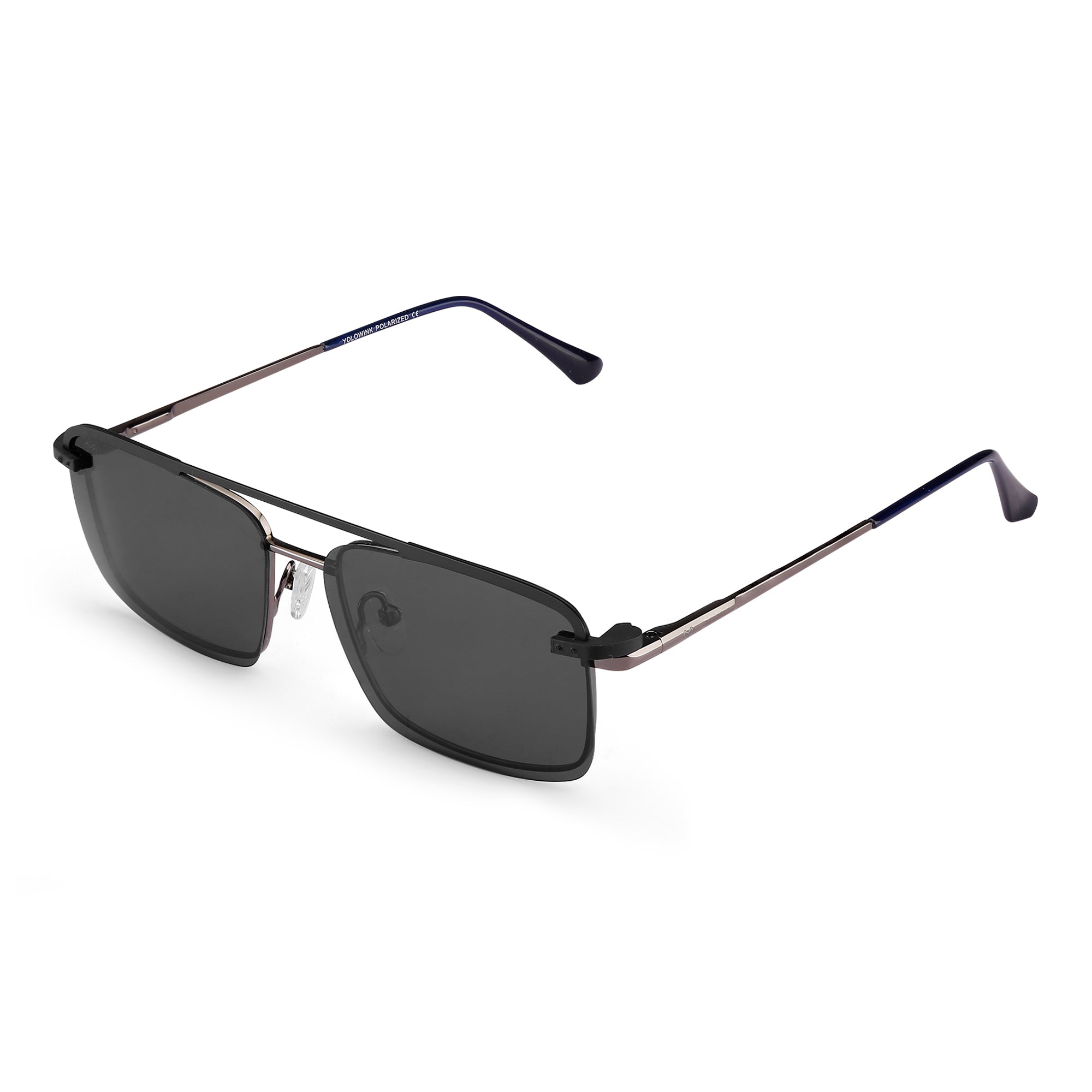Prime - Metal Gun Square Clip-on Glasses for Men