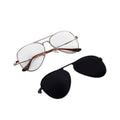 Avings - Metal Black Aviator Clip-on Glasses for Men
